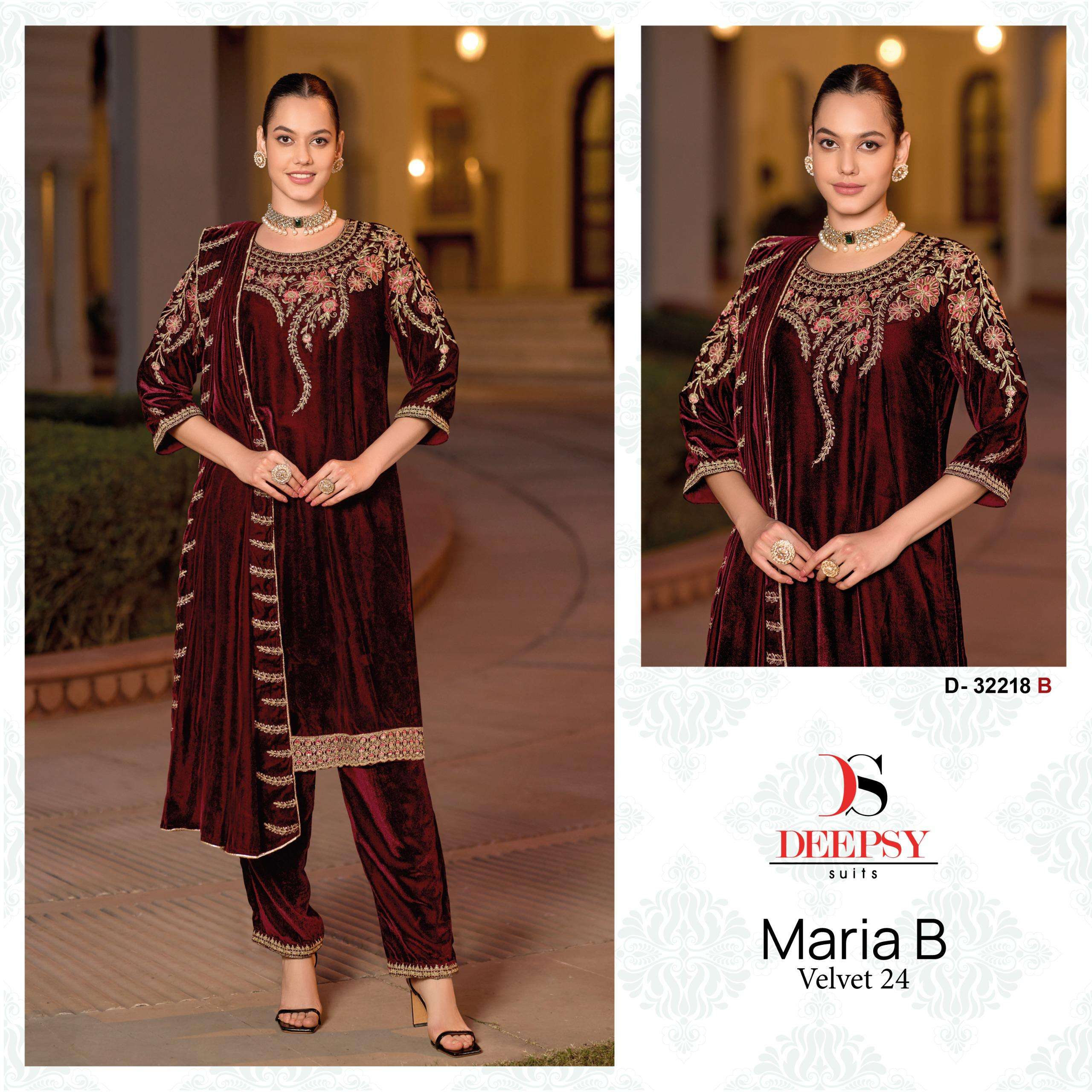  DEEPSY SUITS D 32218 VELVET HEAVY EMBROIDERED PAKISTANI SUIT