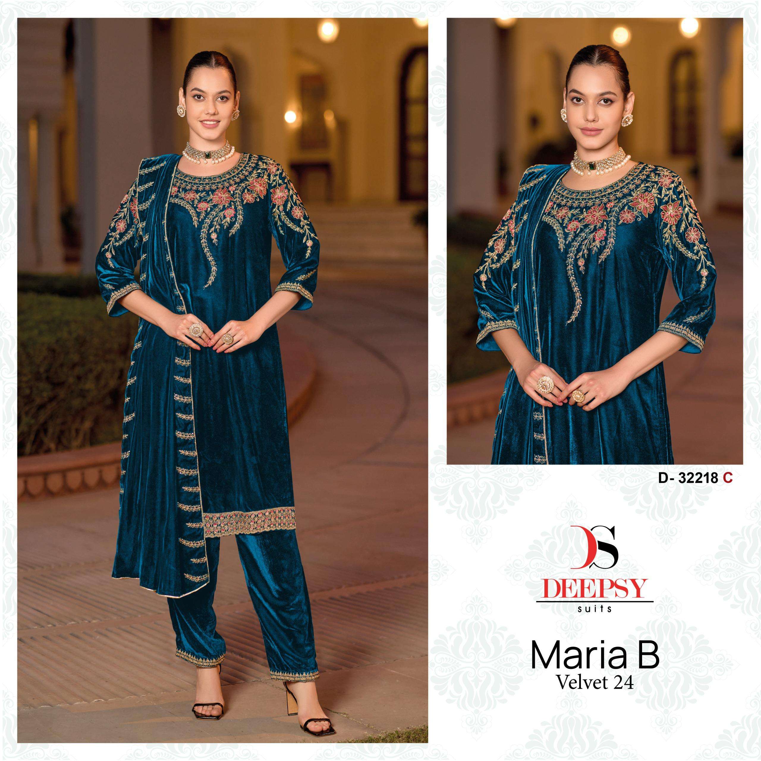  DEEPSY SUITS D 32218 VELVET HEAVY EMBROIDERED PAKISTANI SUIT