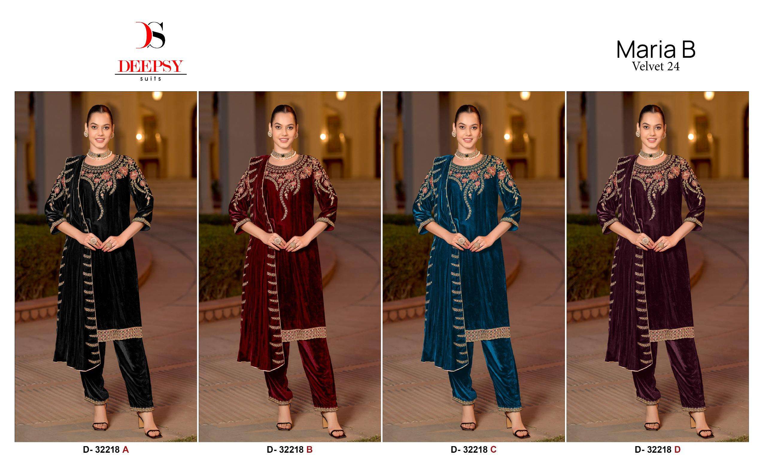  DEEPSY SUITS D 32218 VELVET HEAVY EMBROIDERED PAKISTANI SUIT