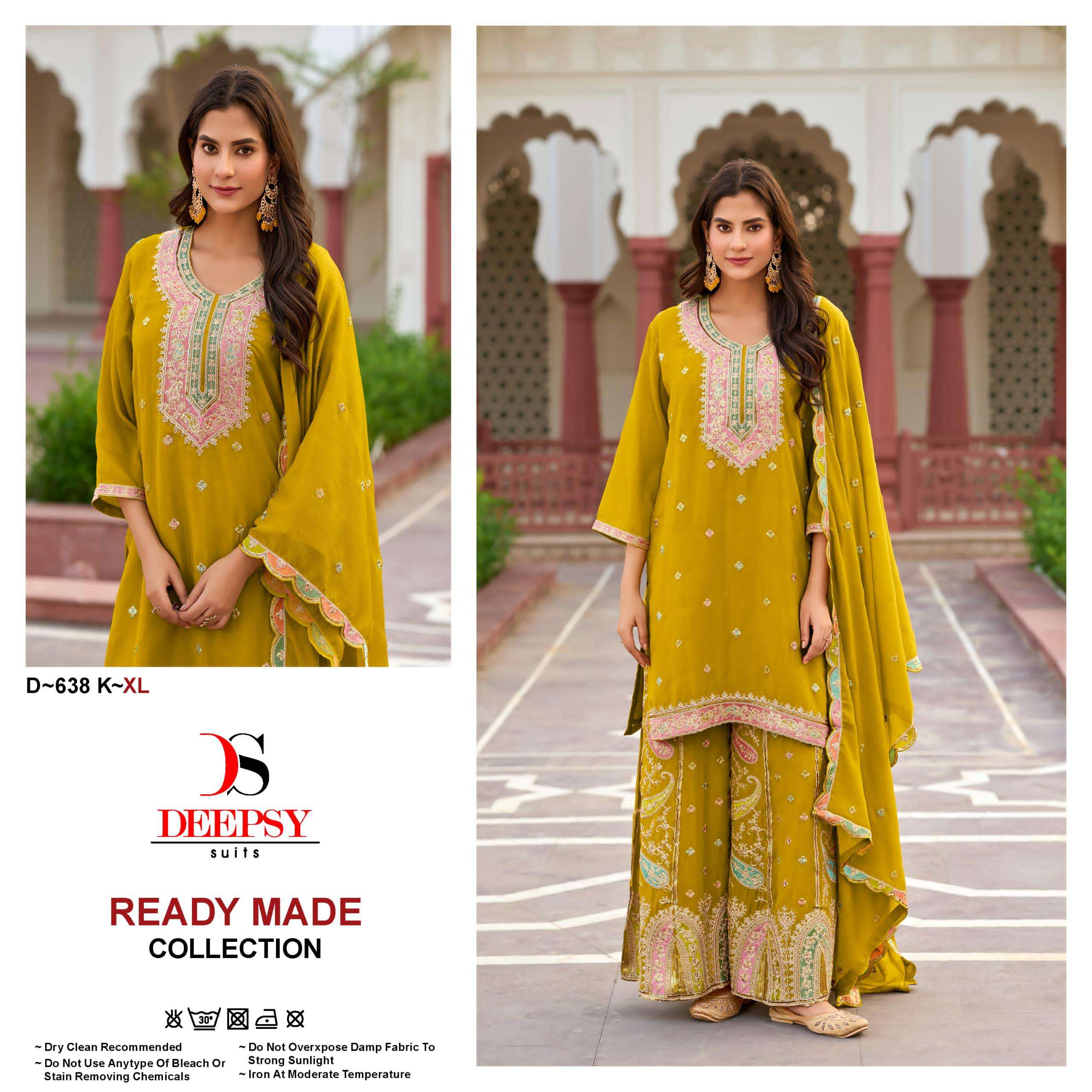 DEEPSY SUITS D 638 HEAVY EMBROIDERY DESIGNER PAKISTANI SUIT