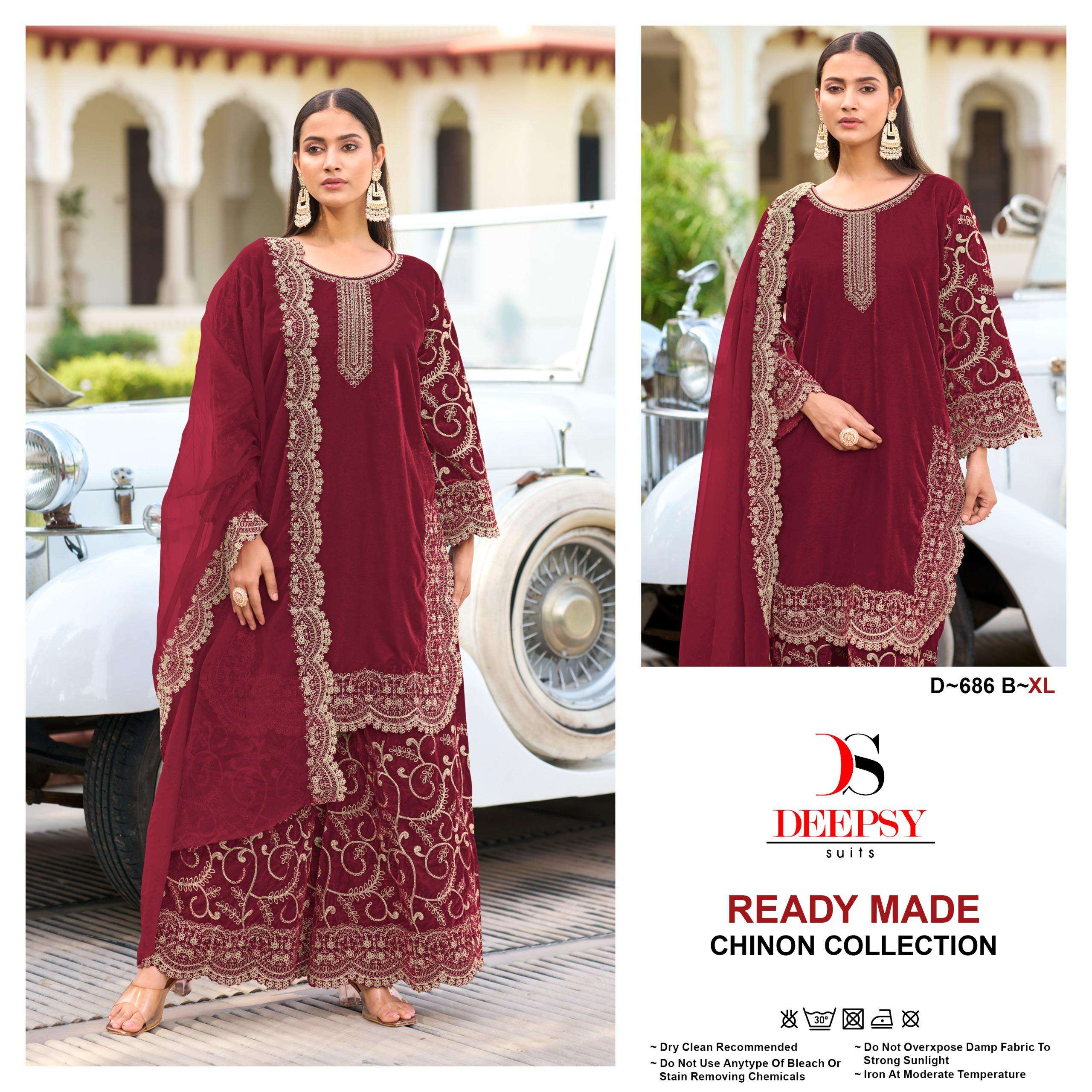 DEEPSY SUITS D 686 HEAVY EMBROIDERD PAKISTANI SUIT