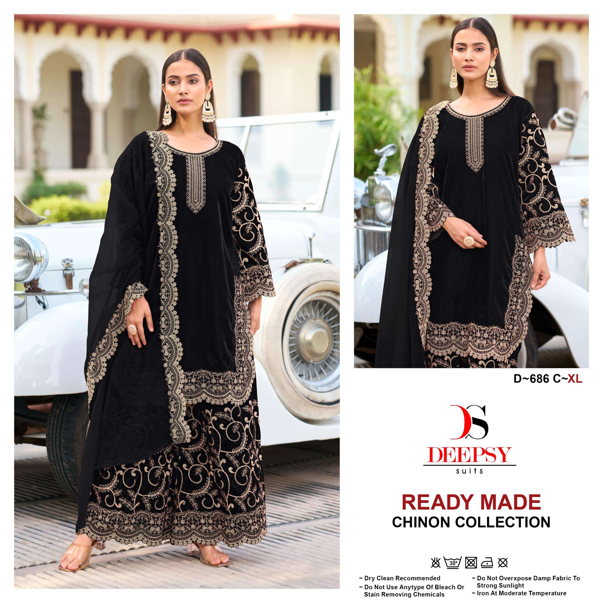 DEEPSY SUITS D 686 HEAVY EMBROIDERD PAKISTANI SUIT