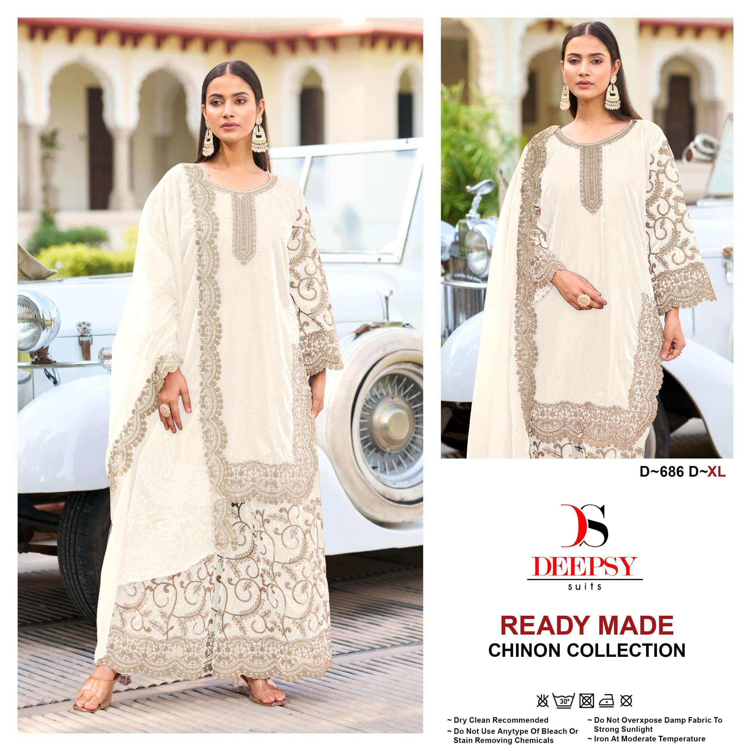 DEEPSY SUITS D 686 HEAVY EMBROIDERD PAKISTANI SUIT