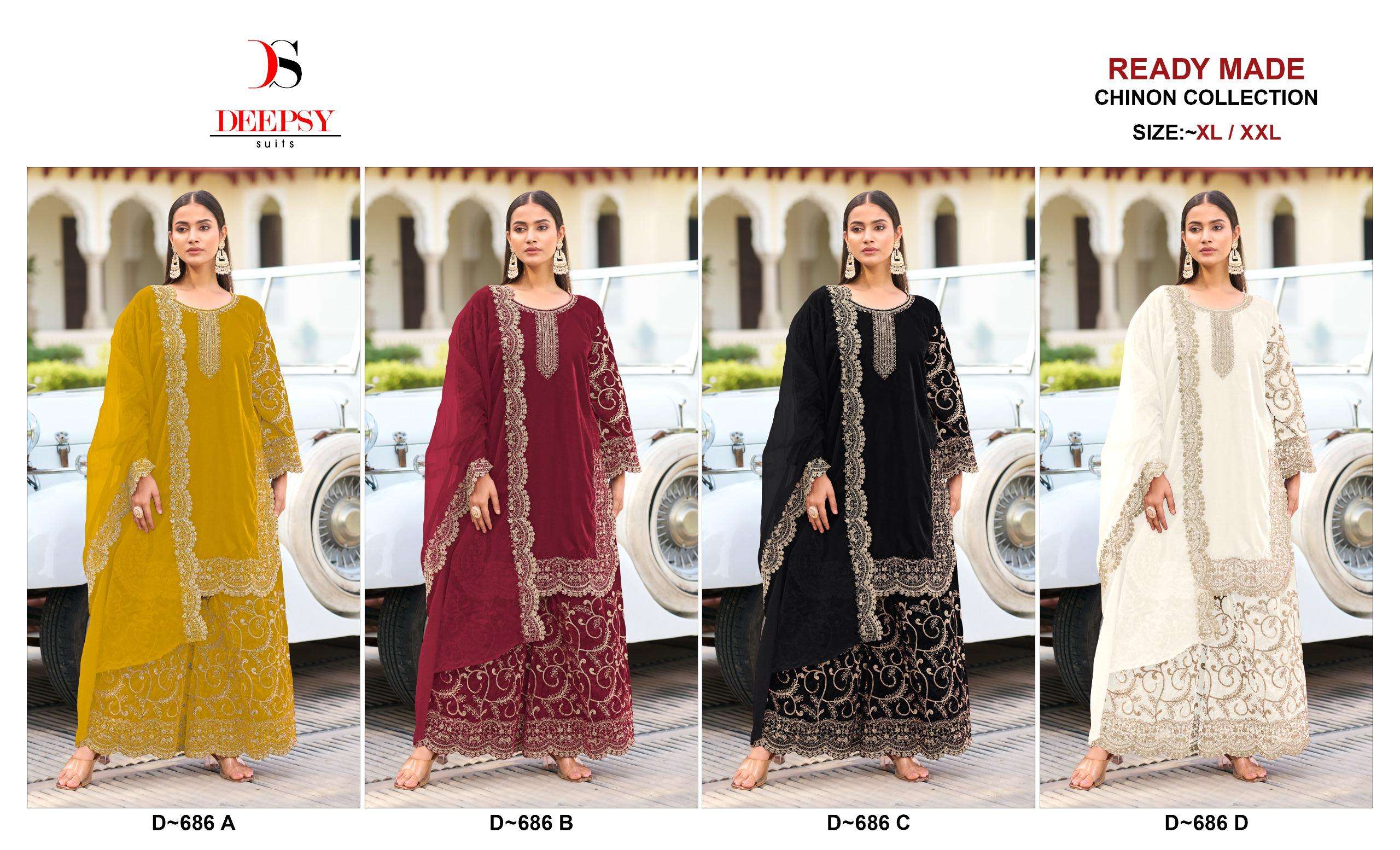 DEEPSY SUITS D 686 HEAVY EMBROIDERD PAKISTANI SUIT