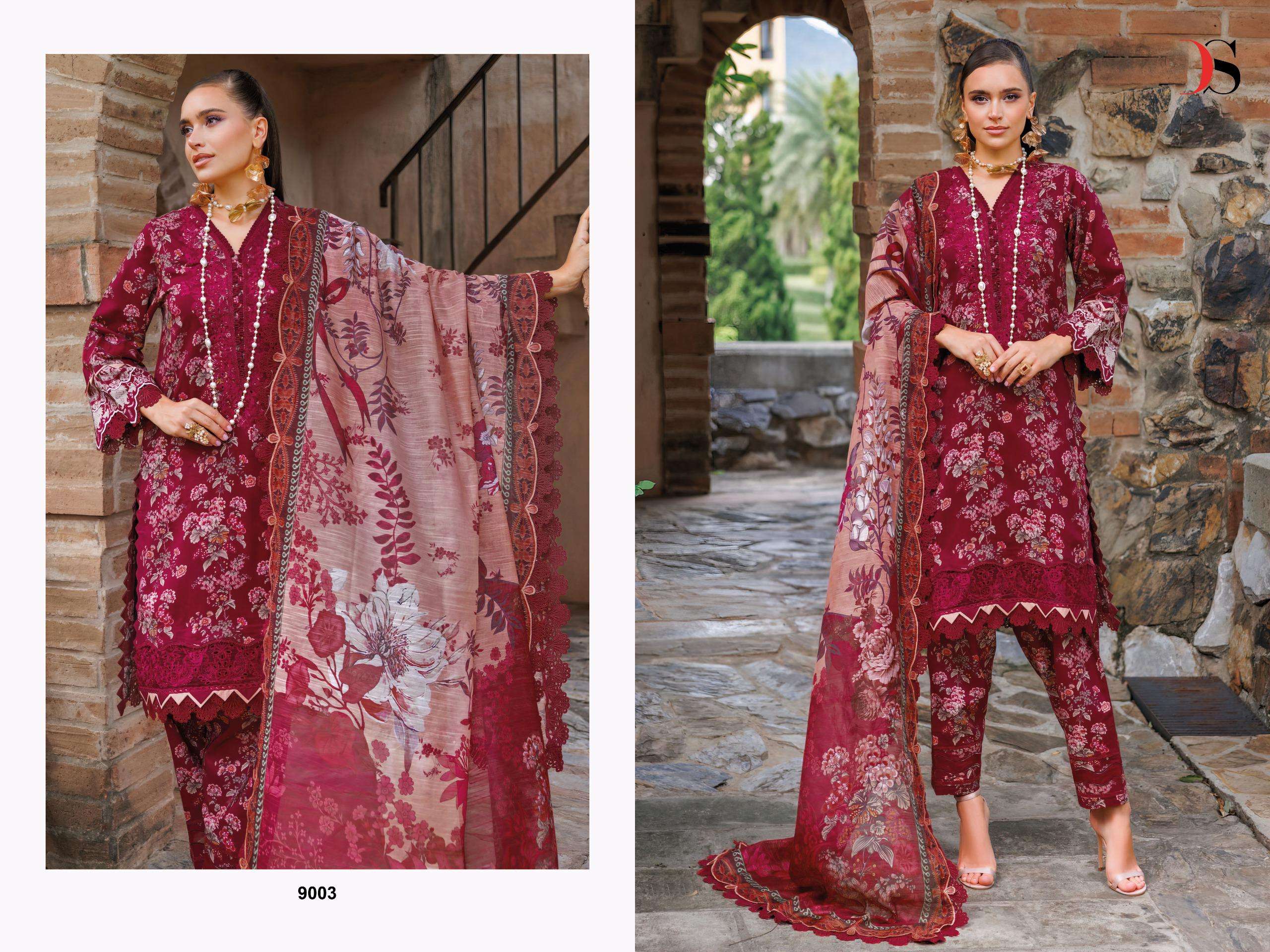 DEEPSY SUITS JADE FLORA 25 VISCOSE FANCY WORK SALWAR KAMEEZ 