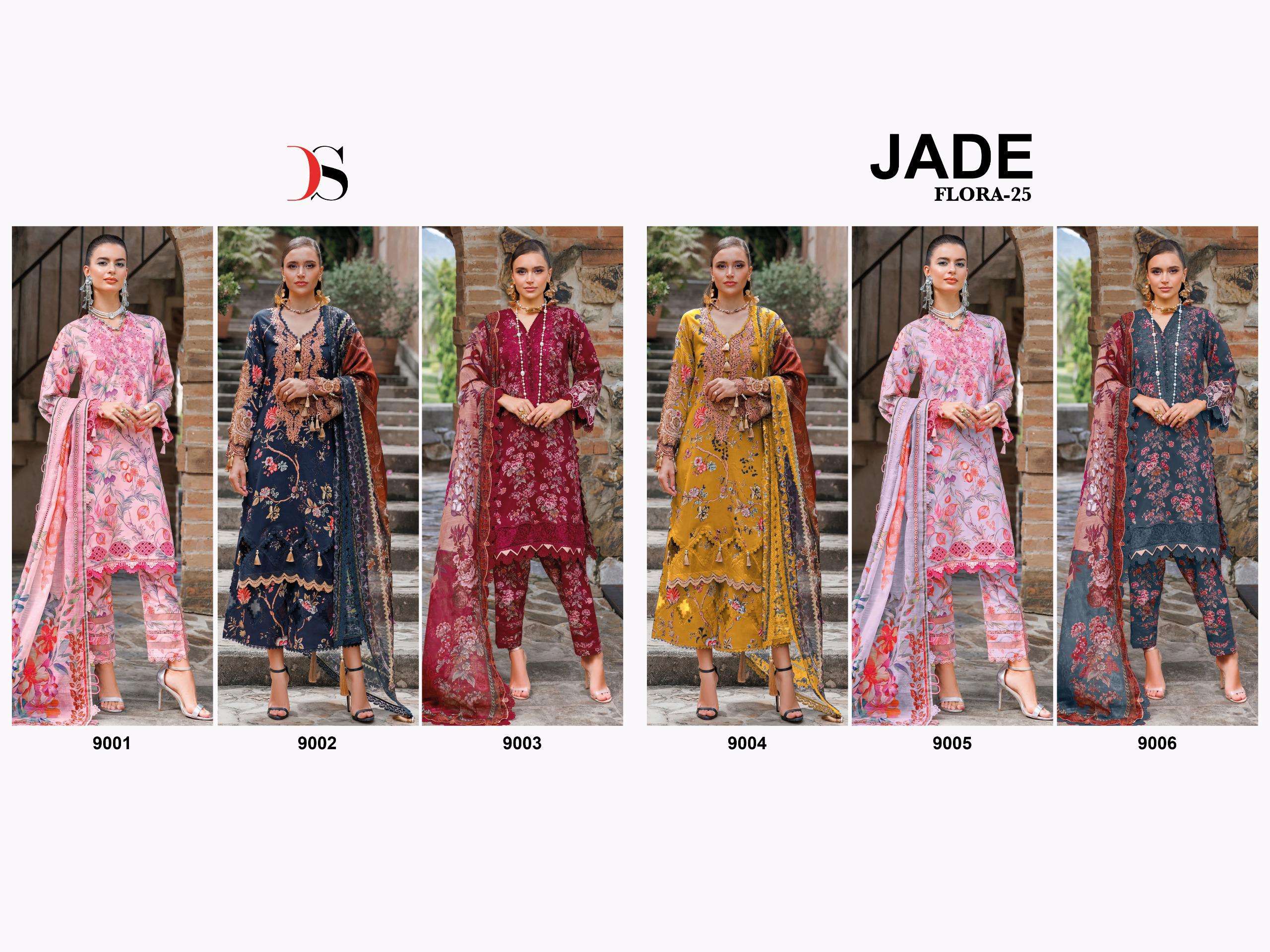 DEEPSY SUITS JADE FLORA 25 VISCOSE FANCY WORK SALWAR KAMEEZ 