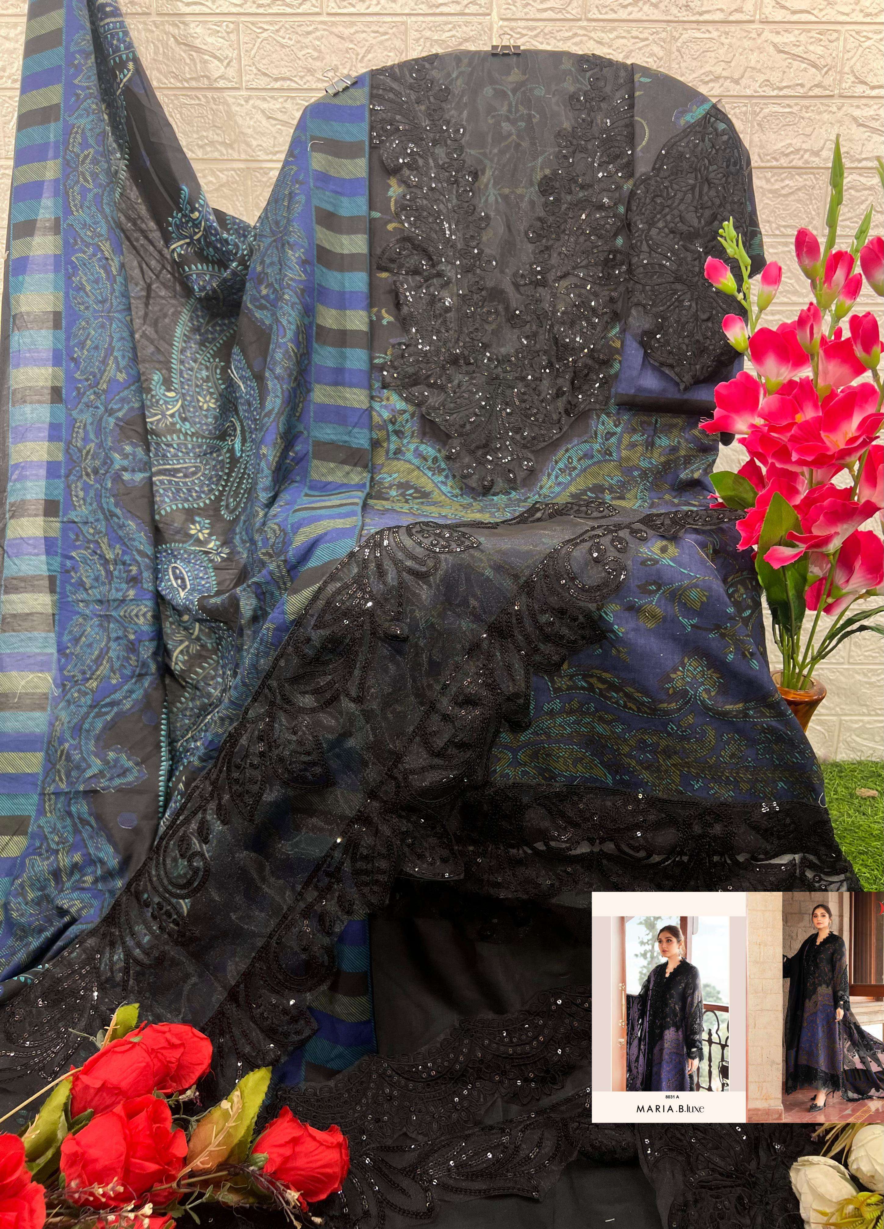 DEEPSY SUITS MARIA B LUXE D NO 8031 COTTON DESIGNER WORK SUIT