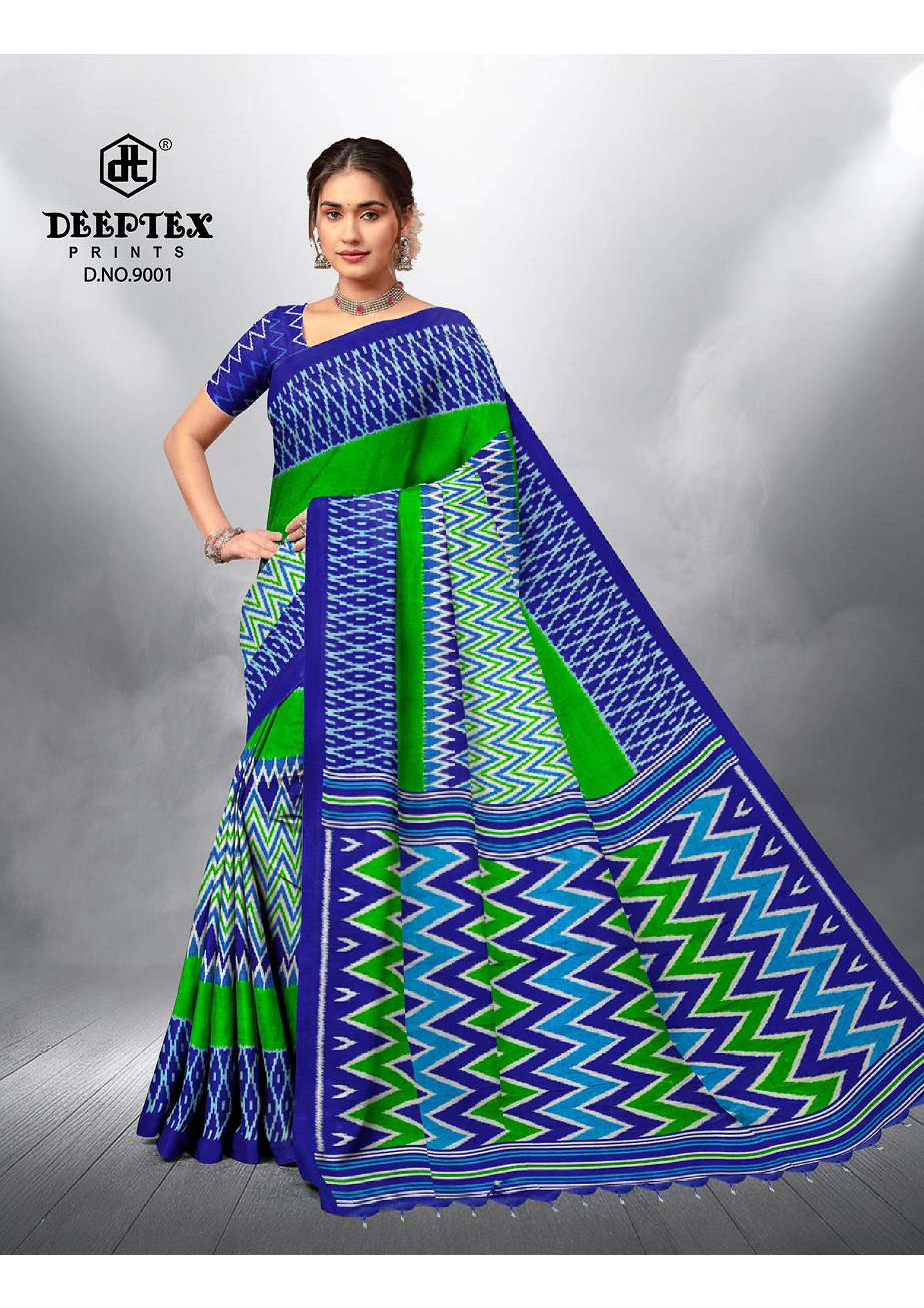 DEEPTEX PRINTS  IKKAT SPECIAL VOL 9 COTTON PRINTED REGULAR WEAR SAREE