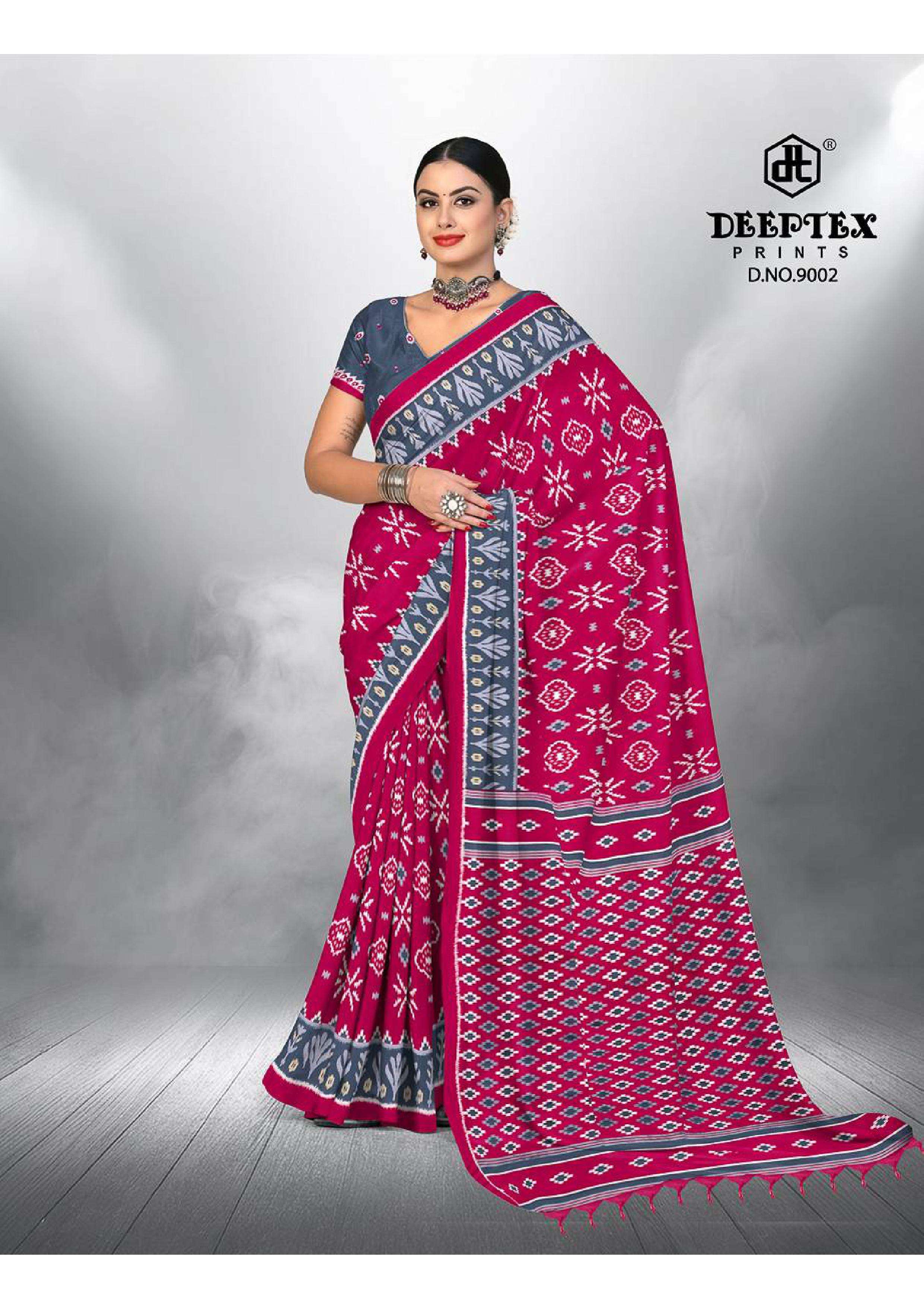 DEEPTEX PRINTS  IKKAT SPECIAL VOL 9 COTTON PRINTED REGULAR WEAR SAREE