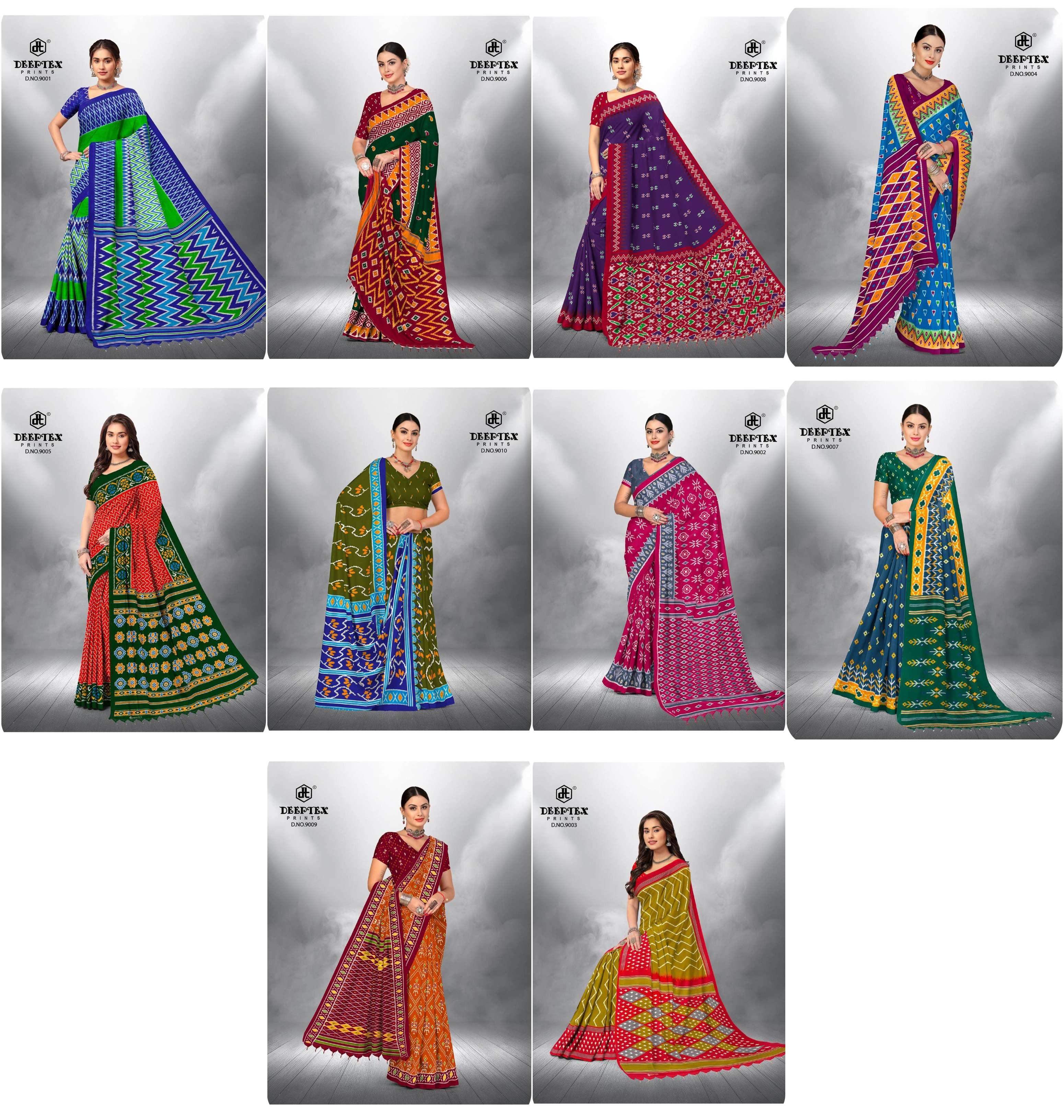 DEEPTEX PRINTS  IKKAT SPECIAL VOL 9 COTTON PRINTED REGULAR WEAR SAREE