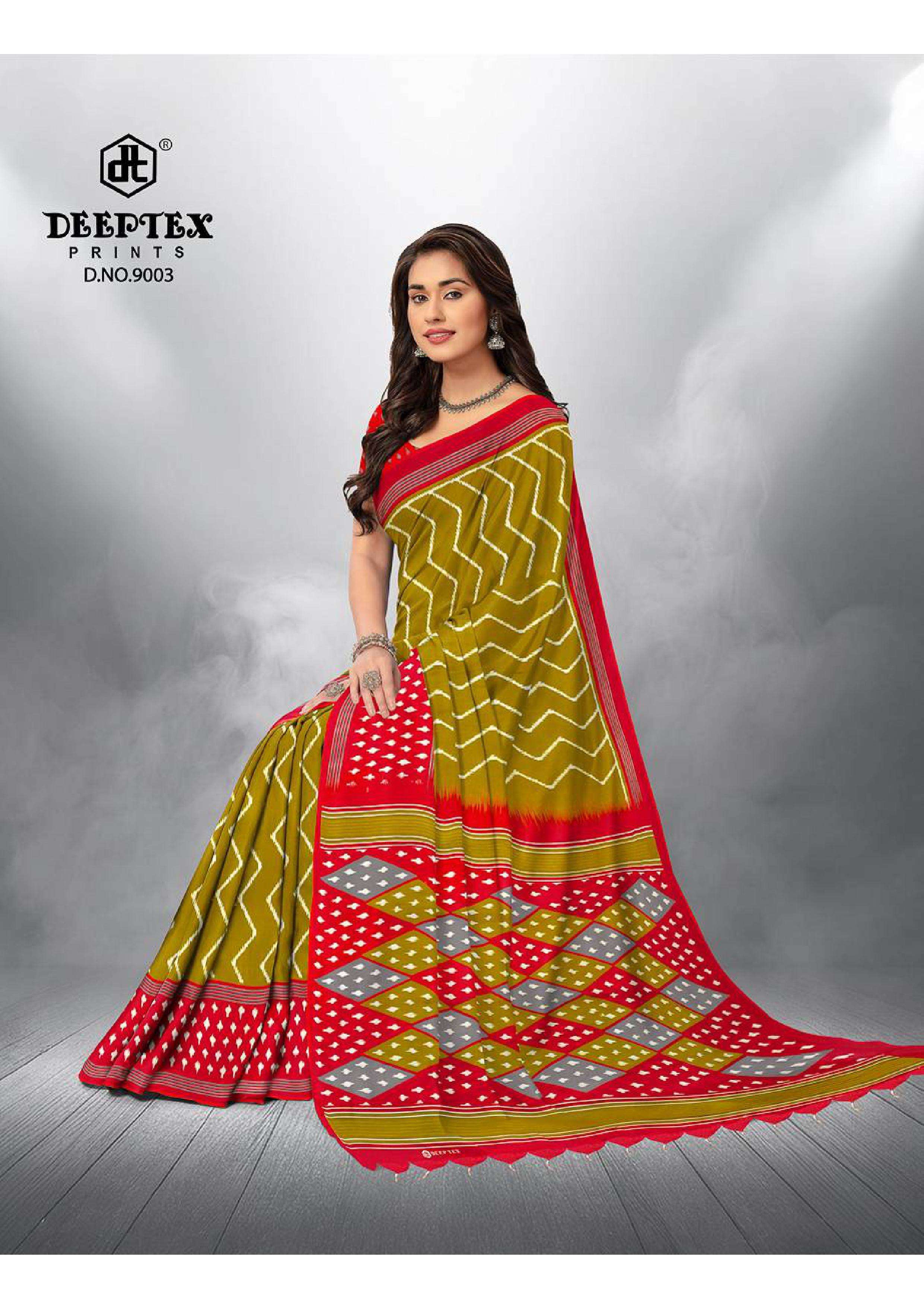 DEEPTEX PRINTS  IKKAT SPECIAL VOL 9 COTTON PRINTED REGULAR WEAR SAREE