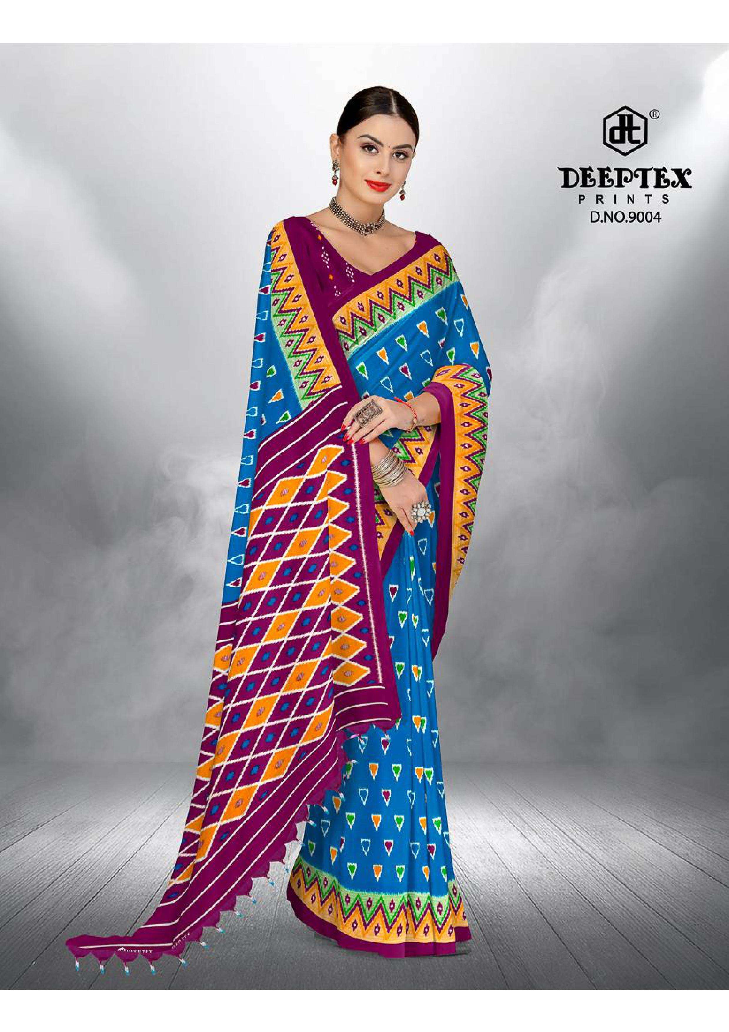 DEEPTEX PRINTS  IKKAT SPECIAL VOL 9 COTTON PRINTED REGULAR WEAR SAREE