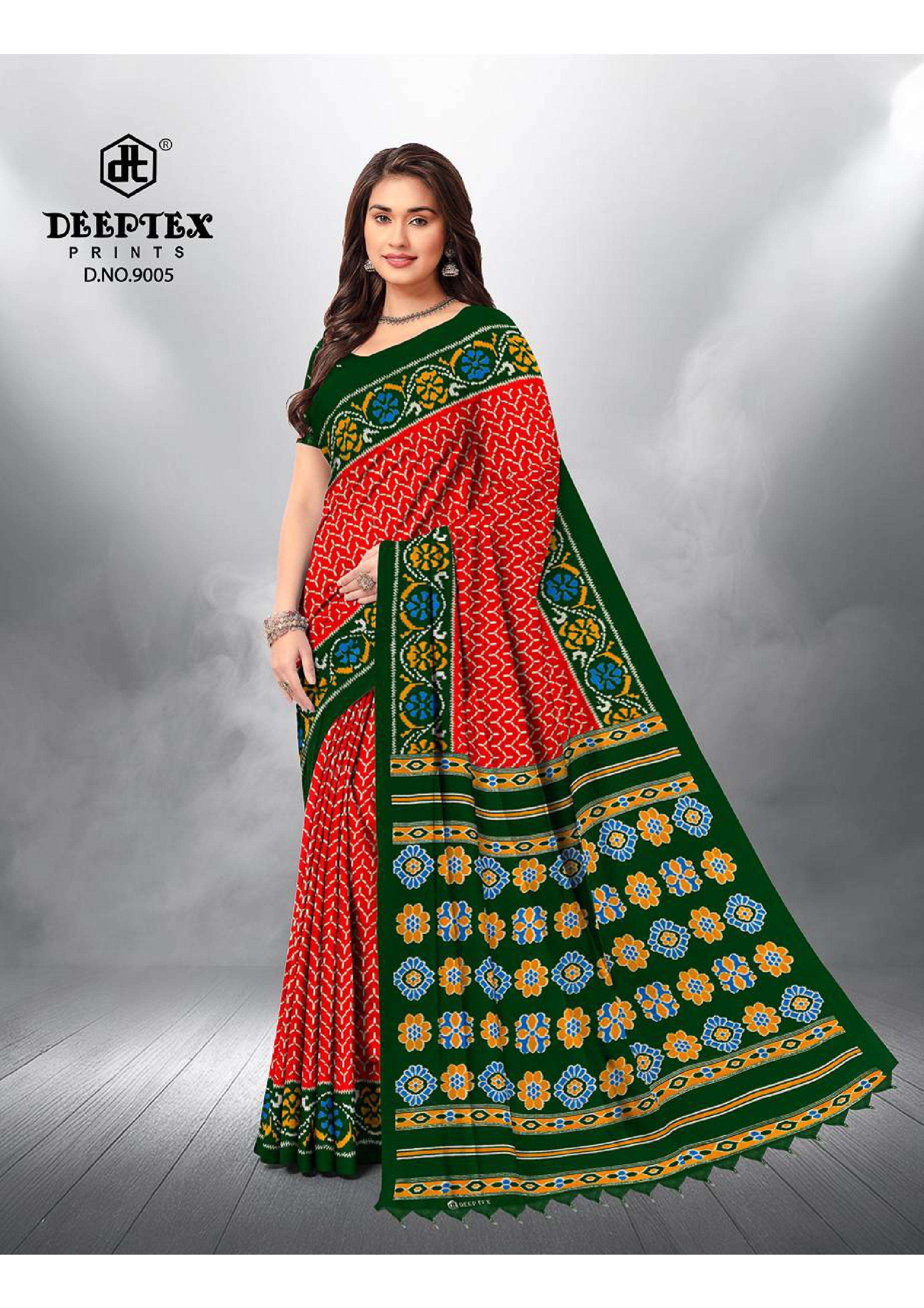 DEEPTEX PRINTS  IKKAT SPECIAL VOL 9 COTTON PRINTED REGULAR WEAR SAREE