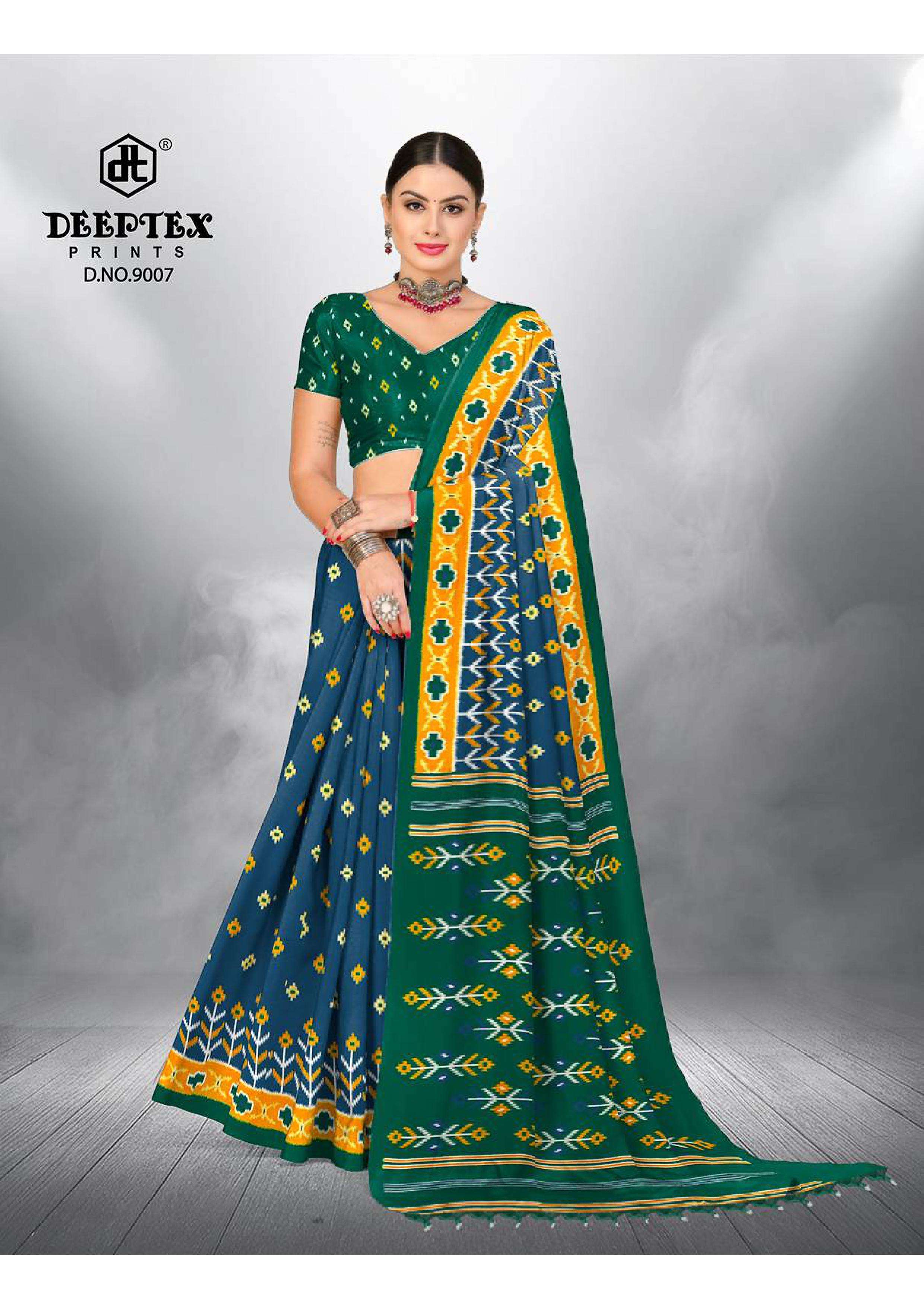 DEEPTEX PRINTS  IKKAT SPECIAL VOL 9 COTTON PRINTED REGULAR WEAR SAREE