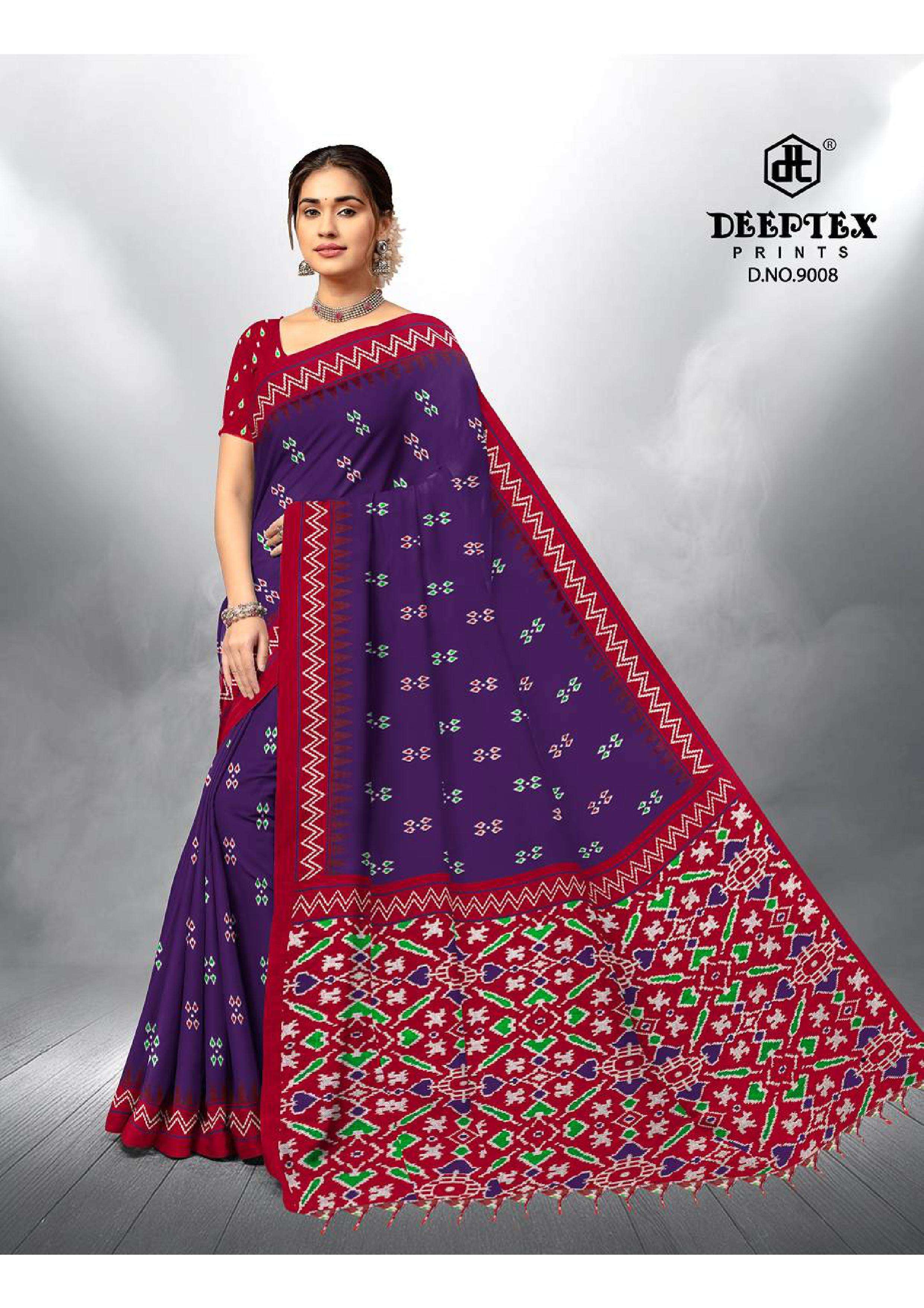 DEEPTEX PRINTS  IKKAT SPECIAL VOL 9 COTTON PRINTED REGULAR WEAR SAREE