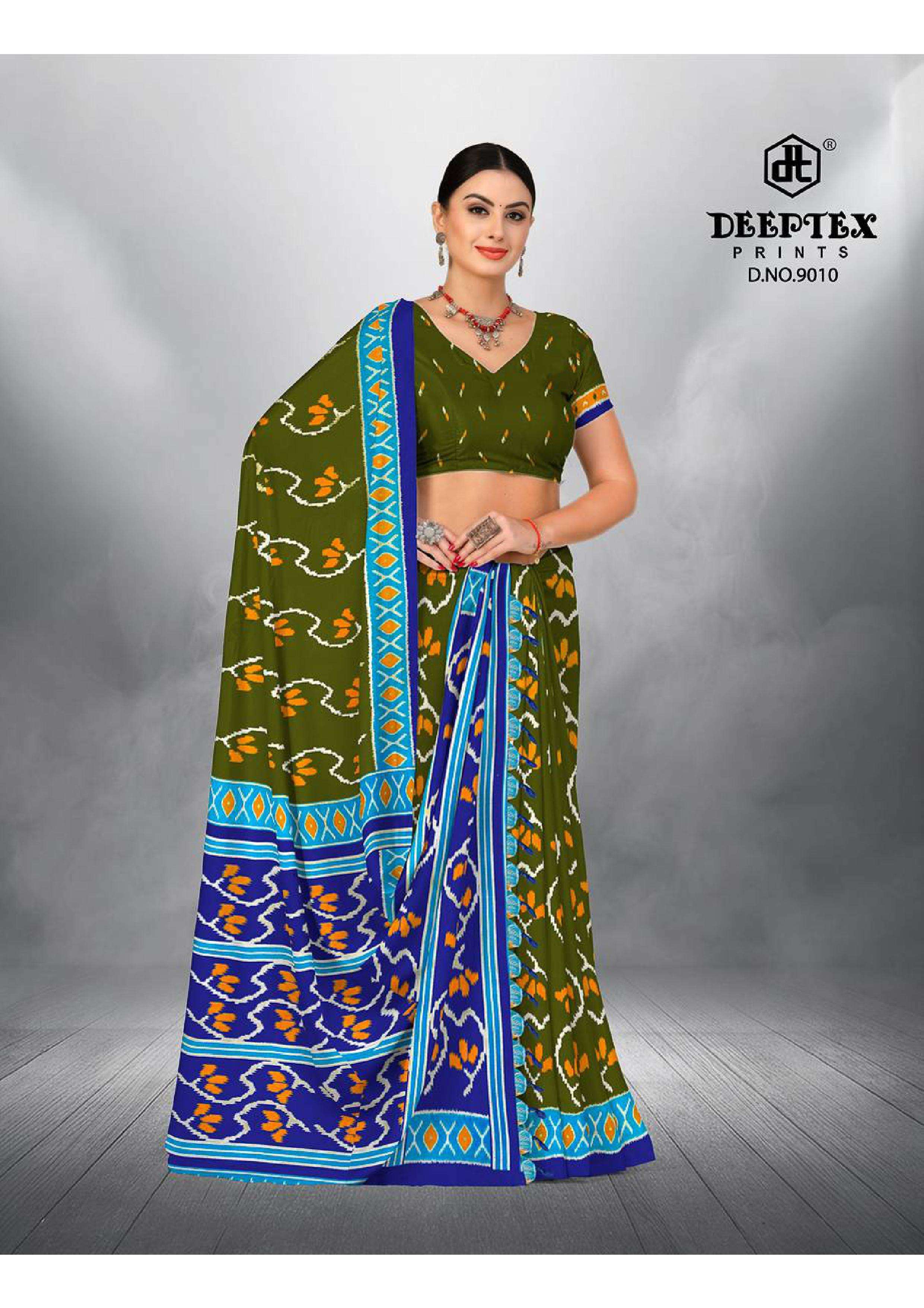 DEEPTEX PRINTS  IKKAT SPECIAL VOL 9 COTTON PRINTED REGULAR WEAR SAREE