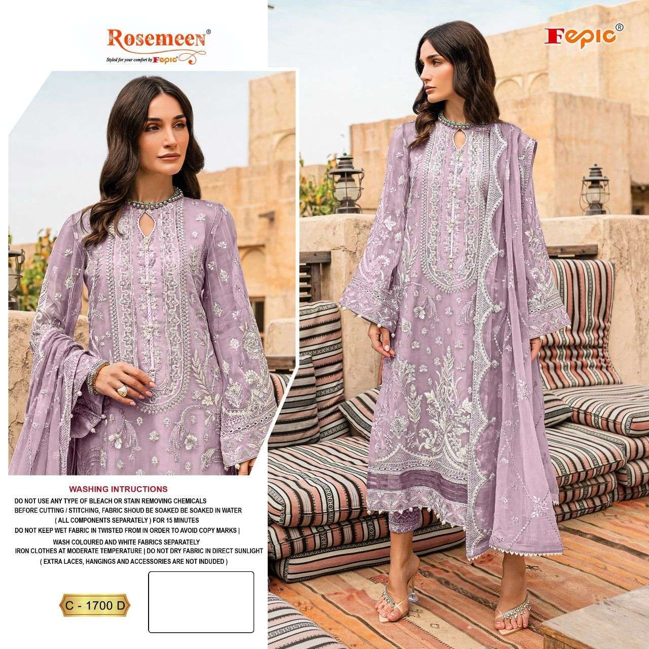  FEPIC ROSEMEEN C 1700 GEORGETTE BEAUTIFUL EMBROIDERED PAKISTANI SUIT