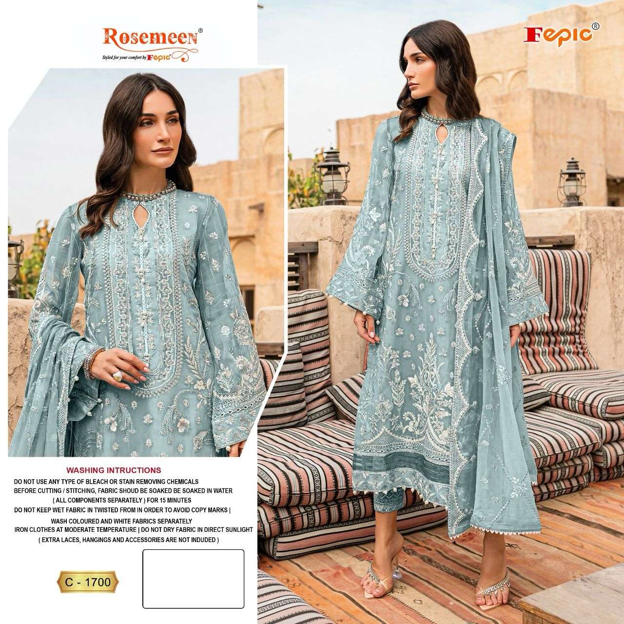  FEPIC ROSEMEEN C 1700 GEORGETTE BEAUTIFUL EMBROIDERED PAKISTANI SUIT