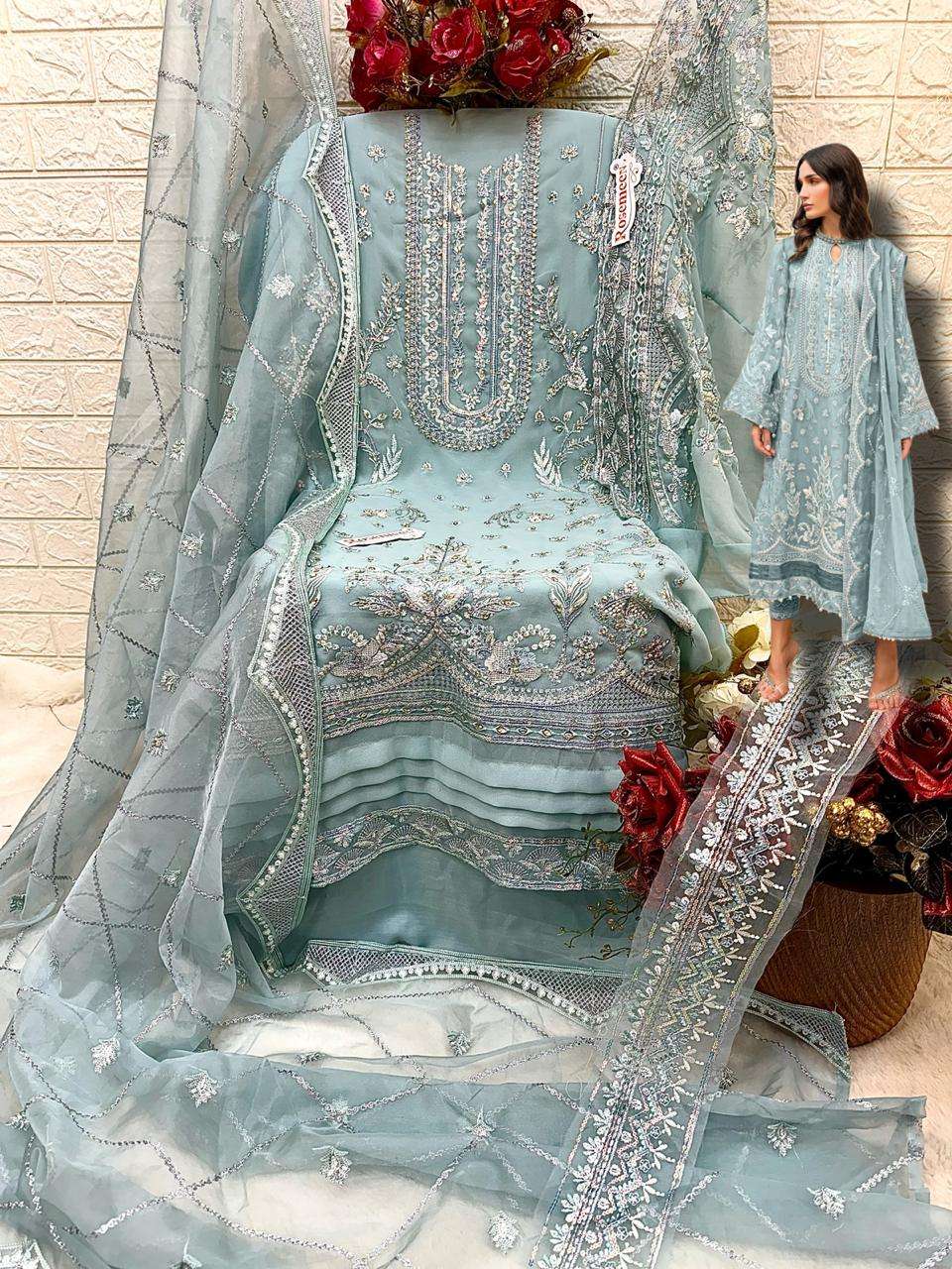  FEPIC ROSEMEEN C 1700 GEORGETTE BEAUTIFUL EMBROIDERED PAKISTANI SUIT