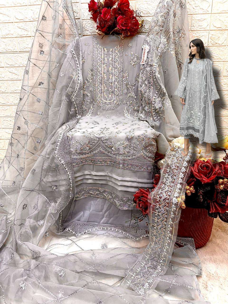  FEPIC ROSEMEEN C 1700 GEORGETTE BEAUTIFUL EMBROIDERED PAKISTANI SUIT