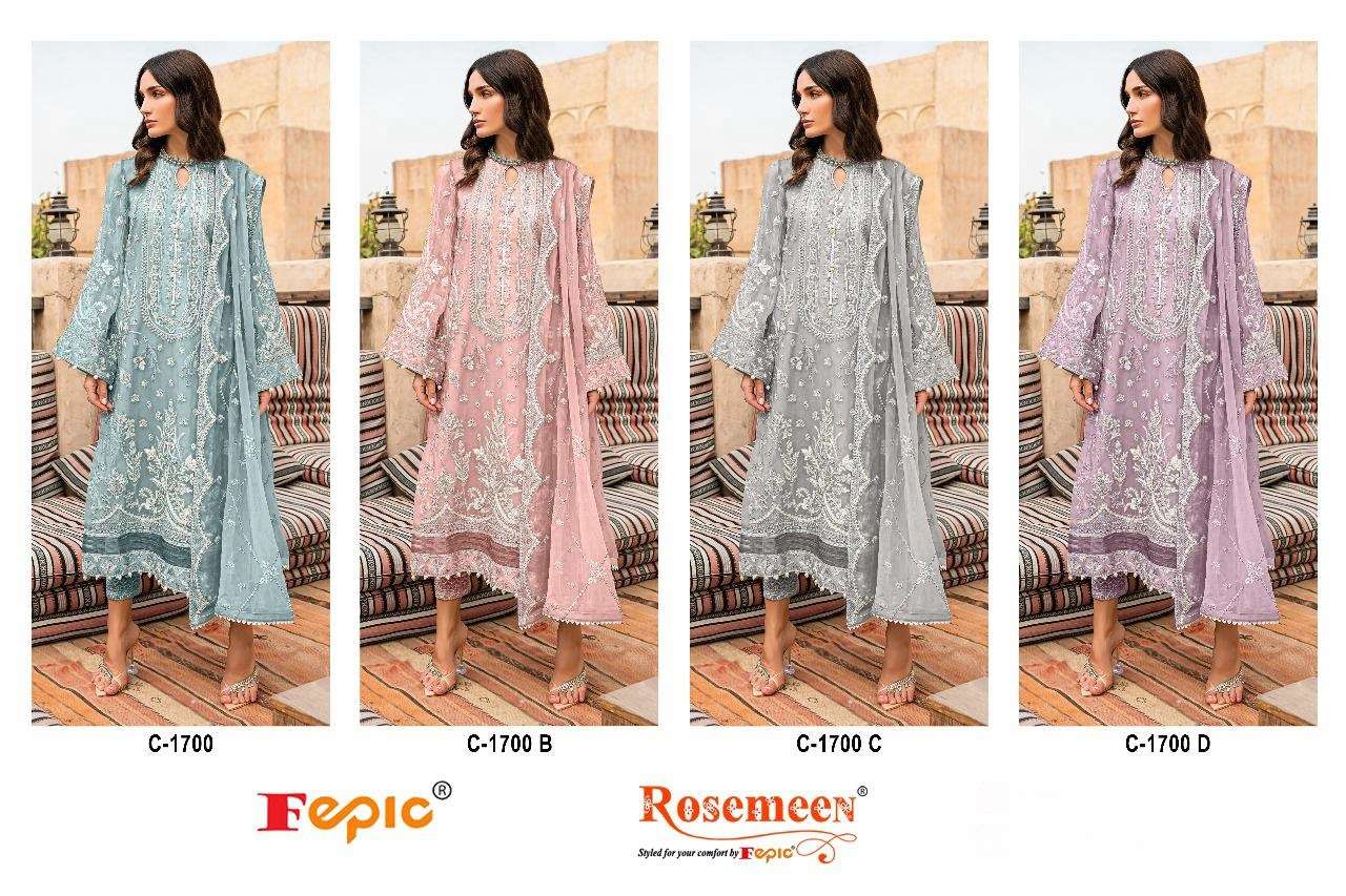  FEPIC ROSEMEEN C 1700 GEORGETTE BEAUTIFUL EMBROIDERED PAKISTANI SUIT