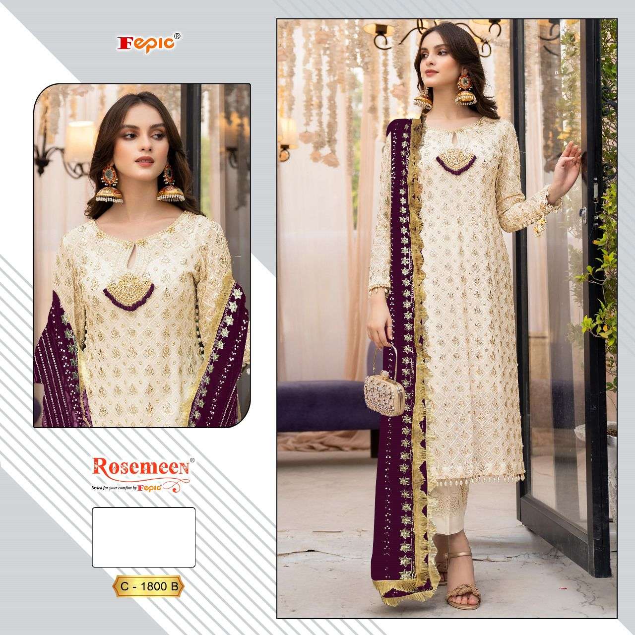 FEPIC ROSEMEEN C 1800 GEORGETTE FANCY DESIGNER SUIT