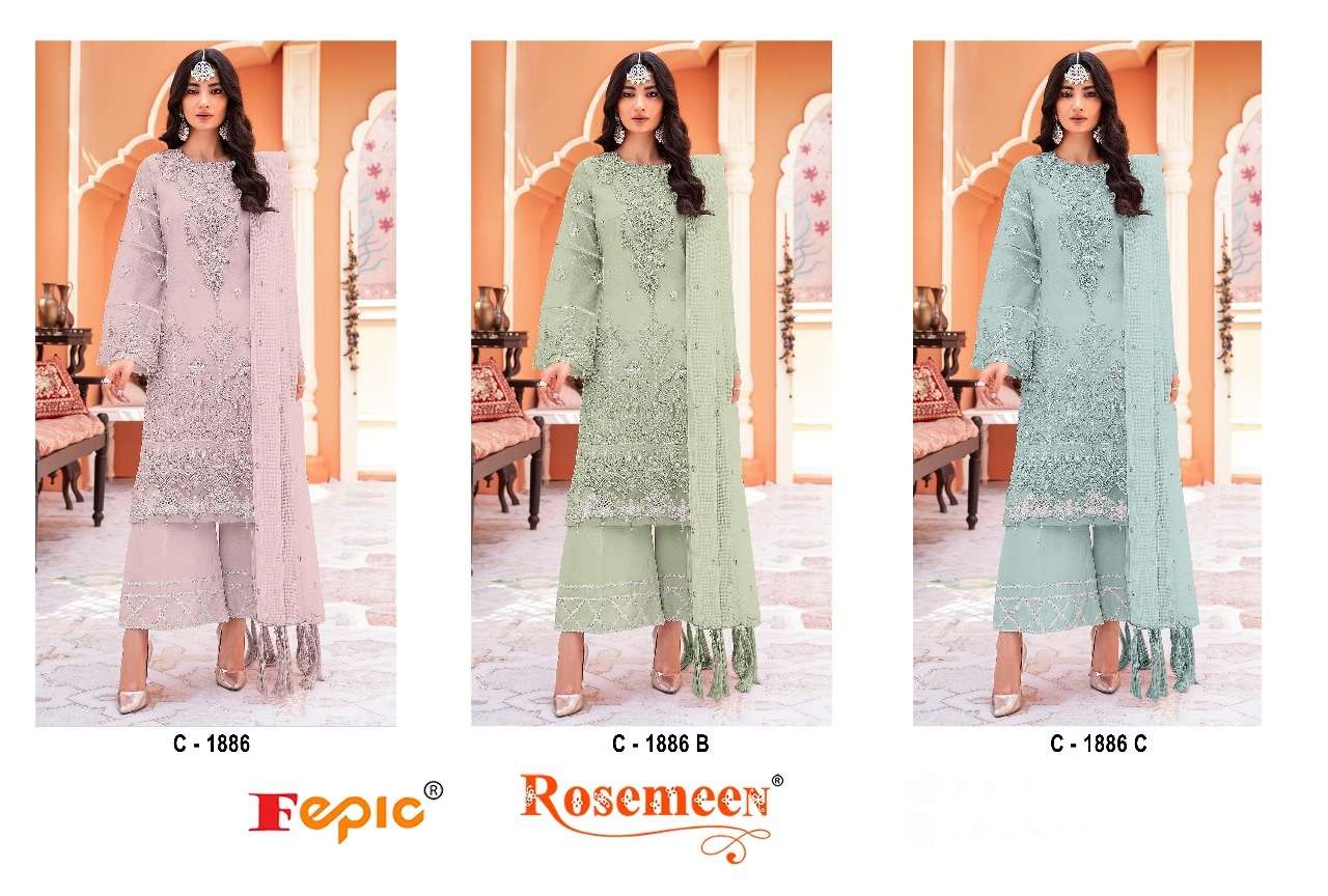  FEPIC ROSEMEEN C 1886 ORGANZA EMBROIDERY DESIGNER SUIT