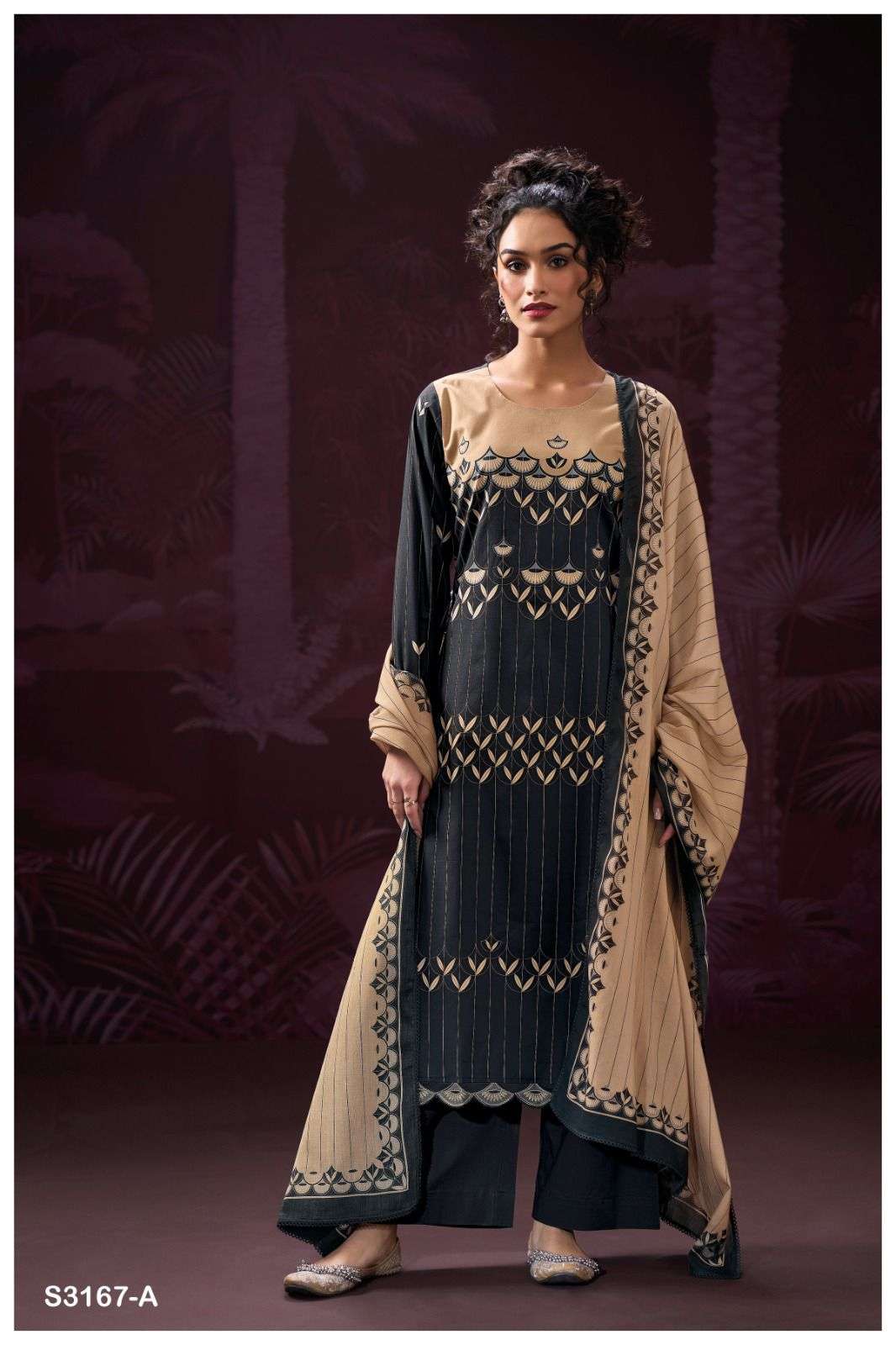 GANGA SAGNIKA 3167 COTTON PRINTED WITH EMBROIDERY WORK SUIT