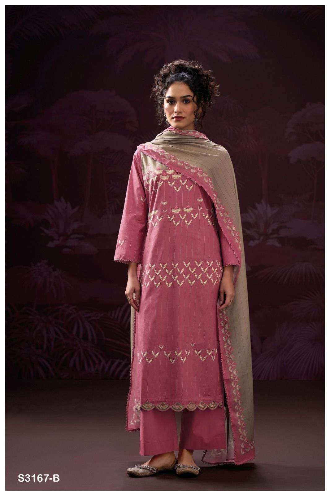 GANGA SAGNIKA 3167 COTTON PRINTED WITH EMBROIDERY WORK SUIT