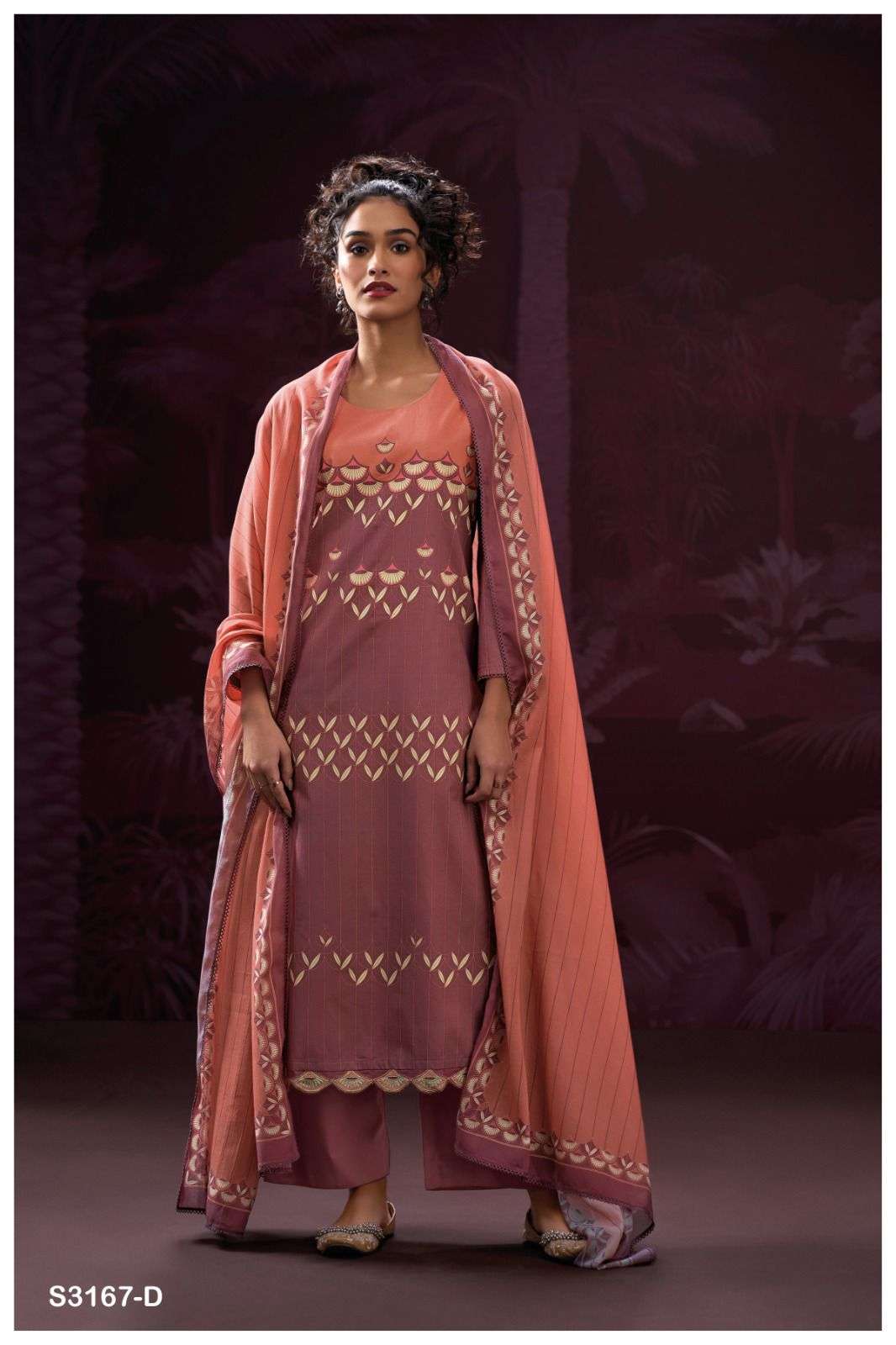 GANGA SAGNIKA 3167 COTTON PRINTED WITH EMBROIDERY WORK SUIT