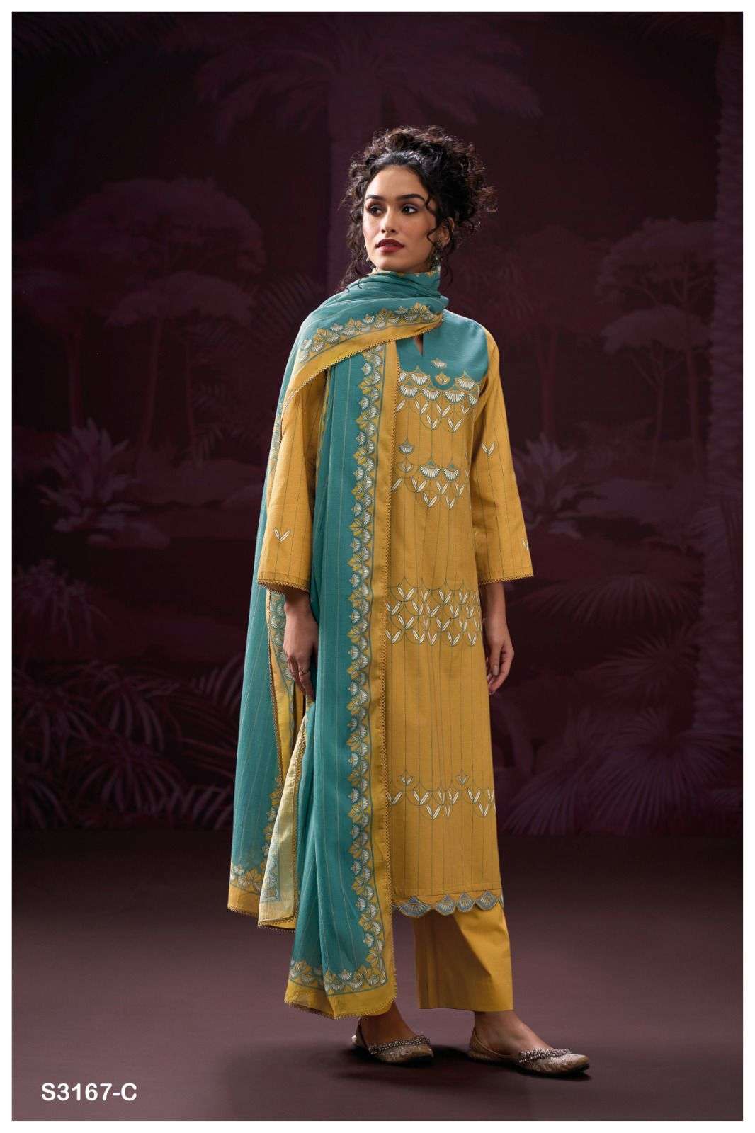 GANGA SAGNIKA 3167 COTTON PRINTED WITH EMBROIDERY WORK SUIT