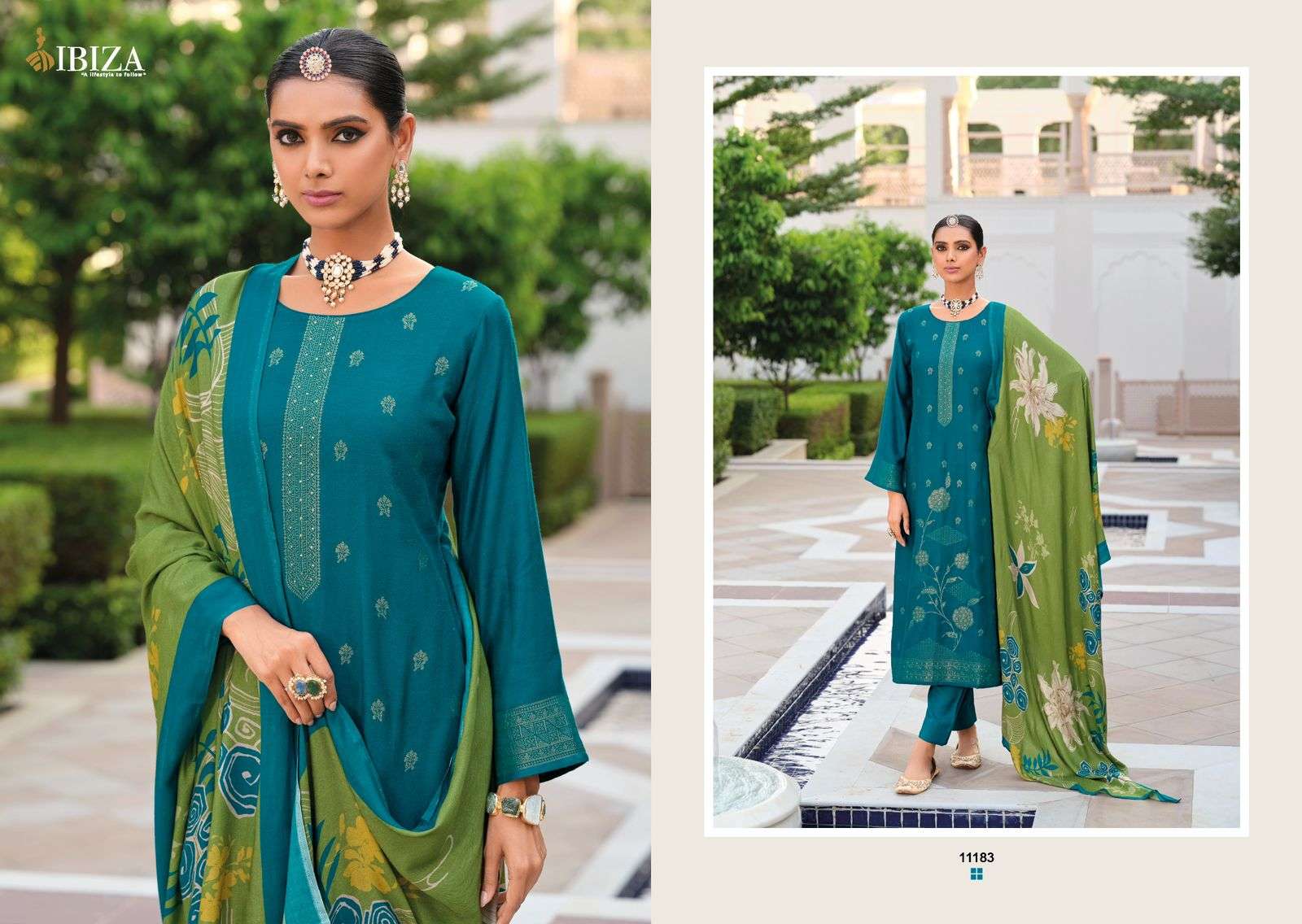 IBIZA KHAYAAL PASHMINA JACQUARD DESIGNER WINTER WEAR SUIT