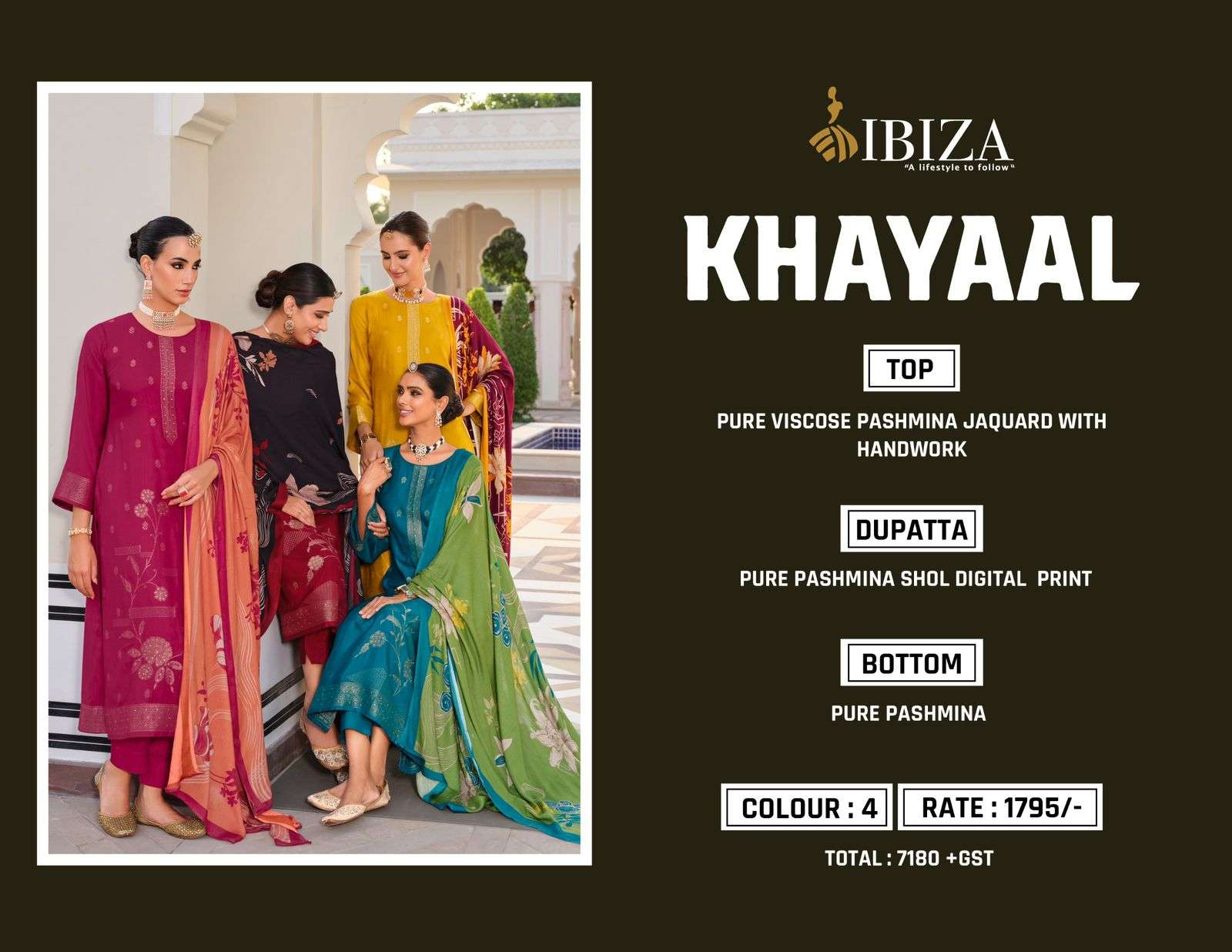 IBIZA KHAYAAL PASHMINA JACQUARD DESIGNER WINTER WEAR SUIT