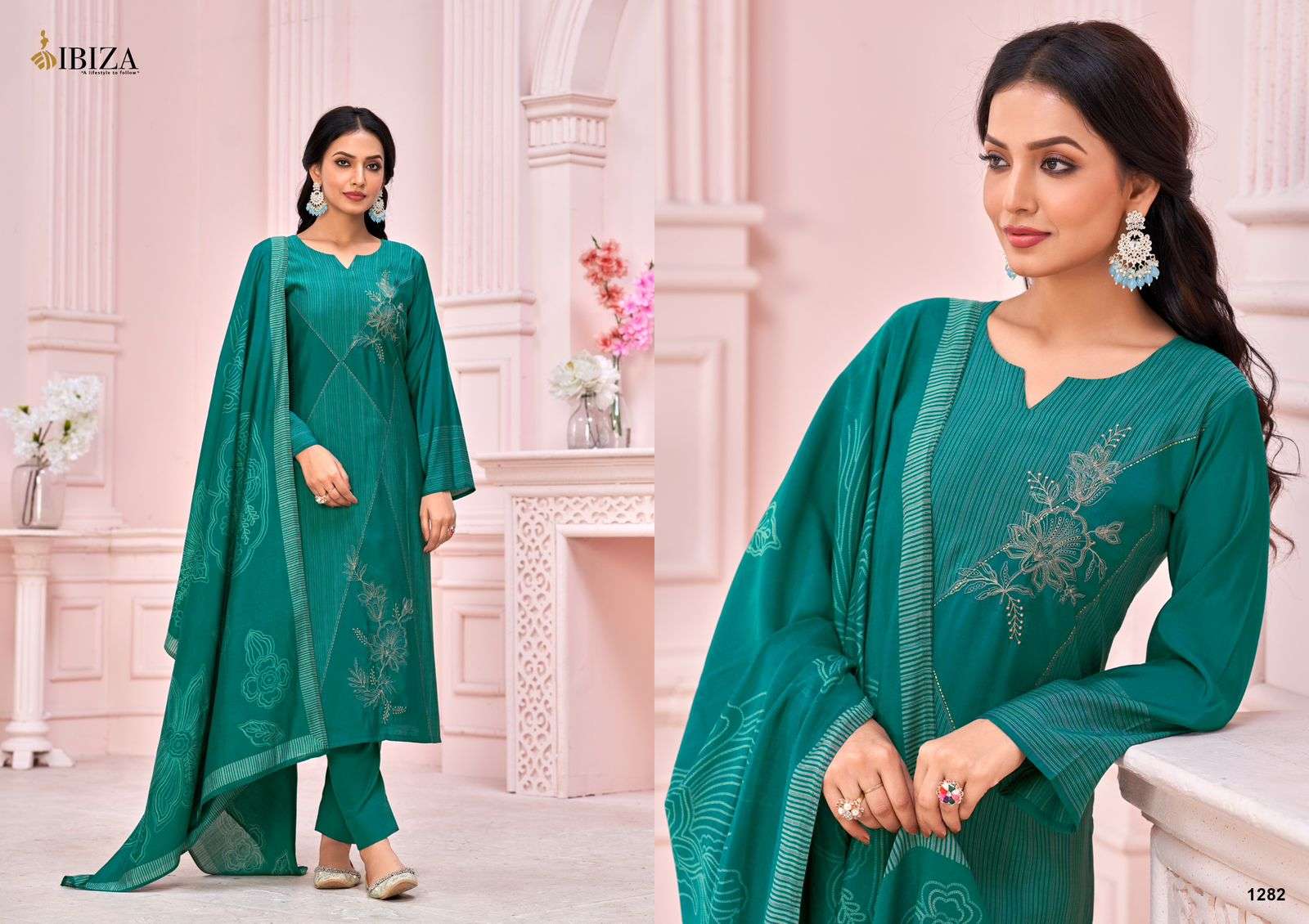  IBIZA NIMAYA VISCOSE EMBROIDERY DESIGNER WORK SUIT