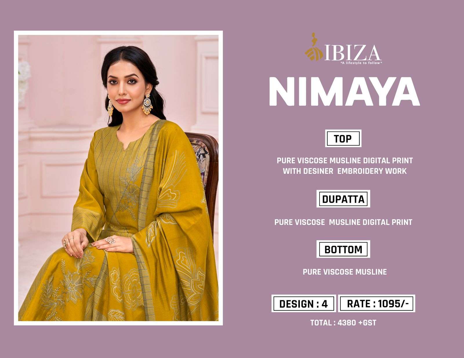  IBIZA NIMAYA VISCOSE EMBROIDERY DESIGNER WORK SUIT