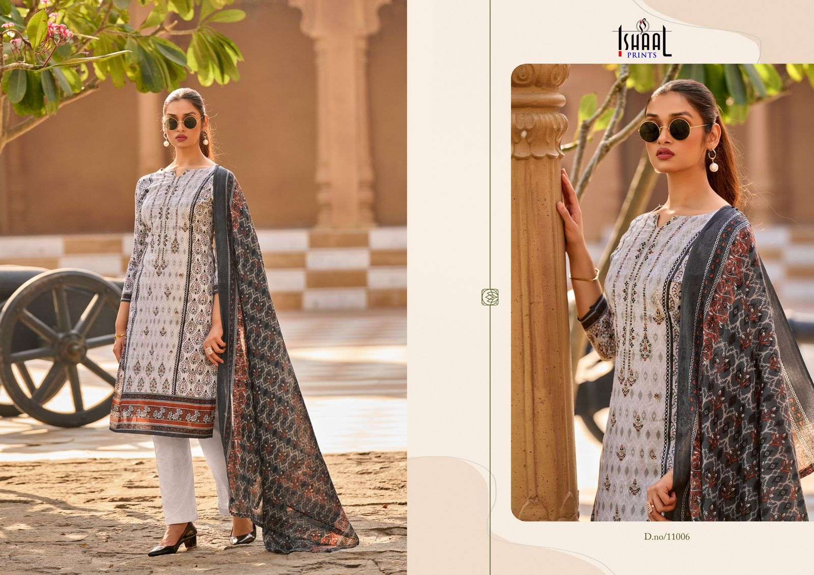 ISHAAL PRINTS EMBROIDERED VOL 11 LAWN COTTON FANCY WORK SUIT