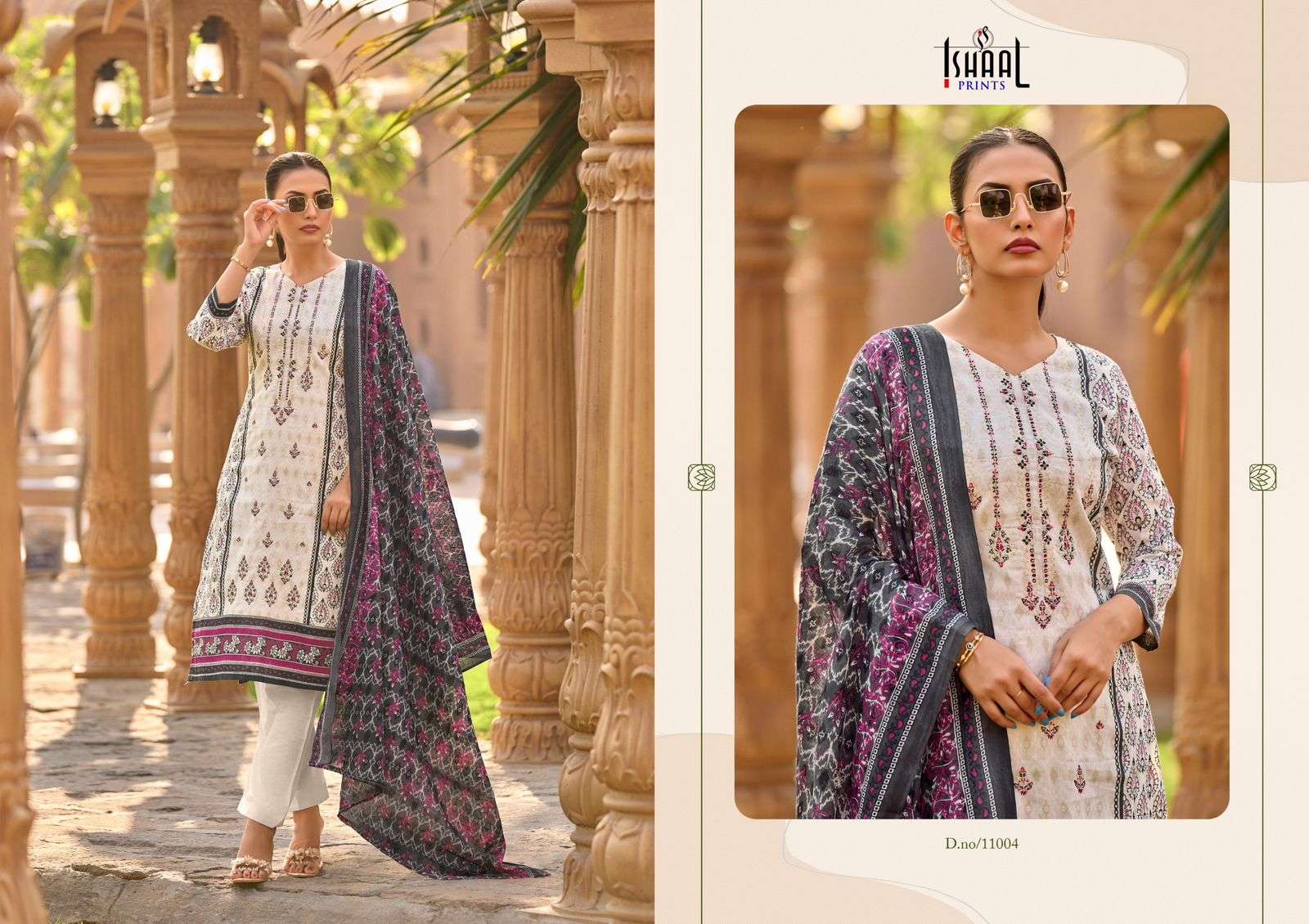 ISHAAL PRINTS EMBROIDERED VOL 11 LAWN COTTON FANCY WORK SUIT