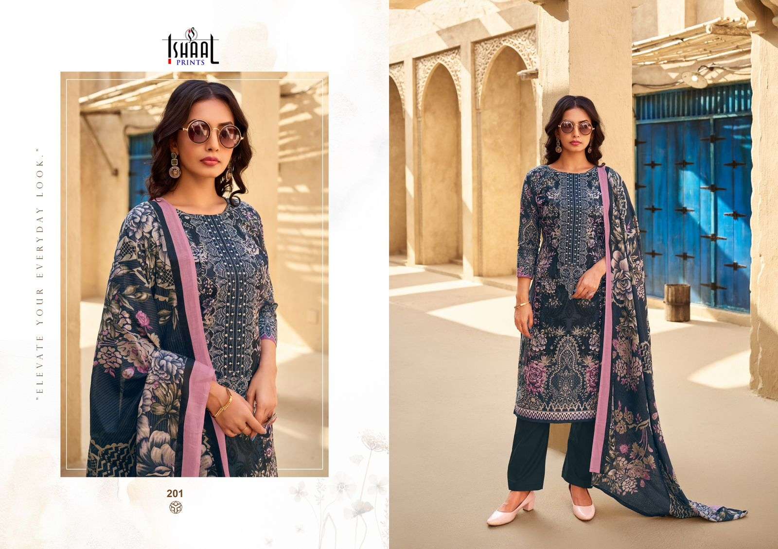 ISHAAL PRINTS MARIA VOL 2 LAWN COTTON FANCY WORK SUIT