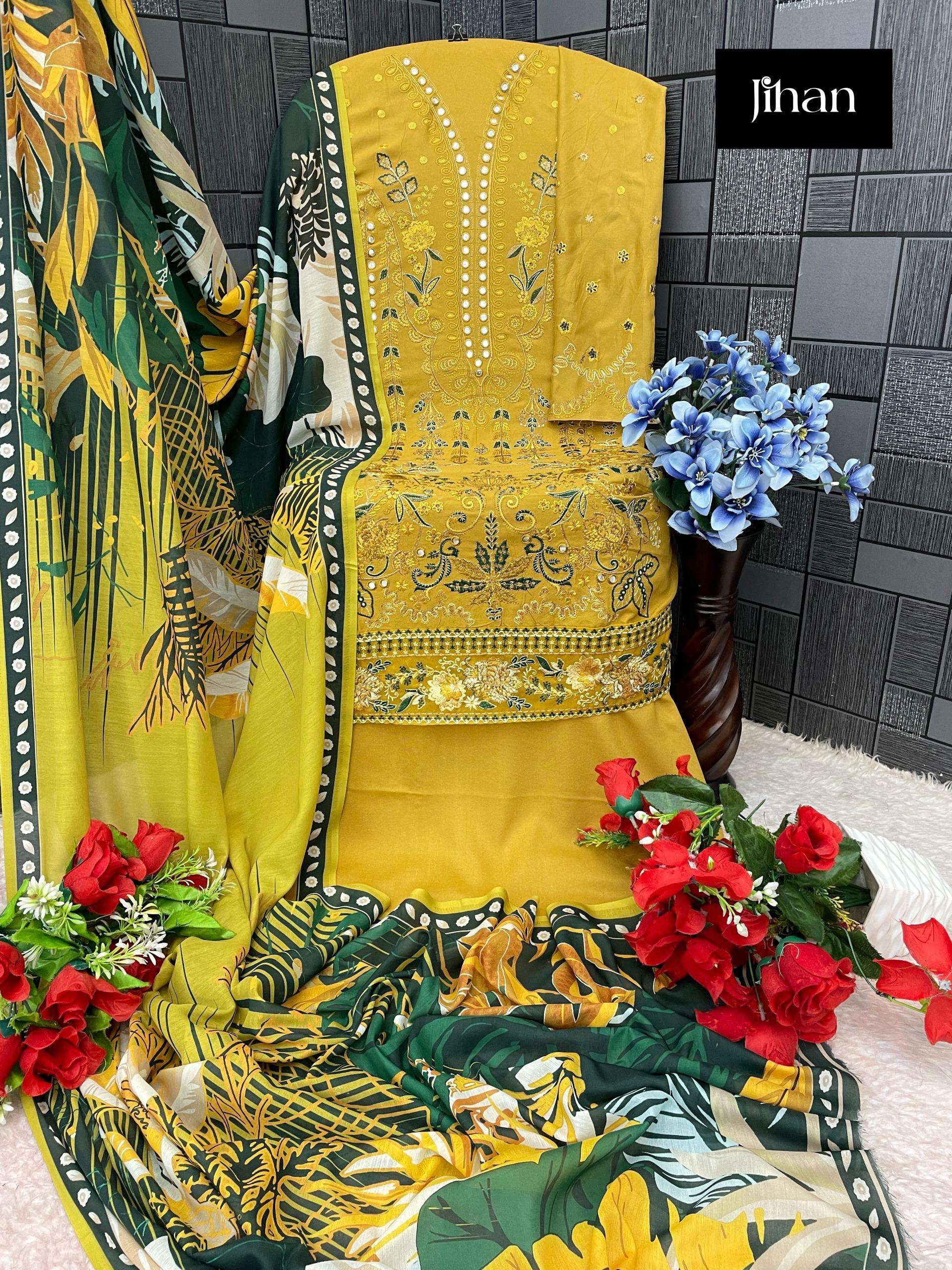 JIHAN RIWAYAT LUXURY LAWN COLLECTION FANCY PATCH WORKS SALWAR KAMEEZ 