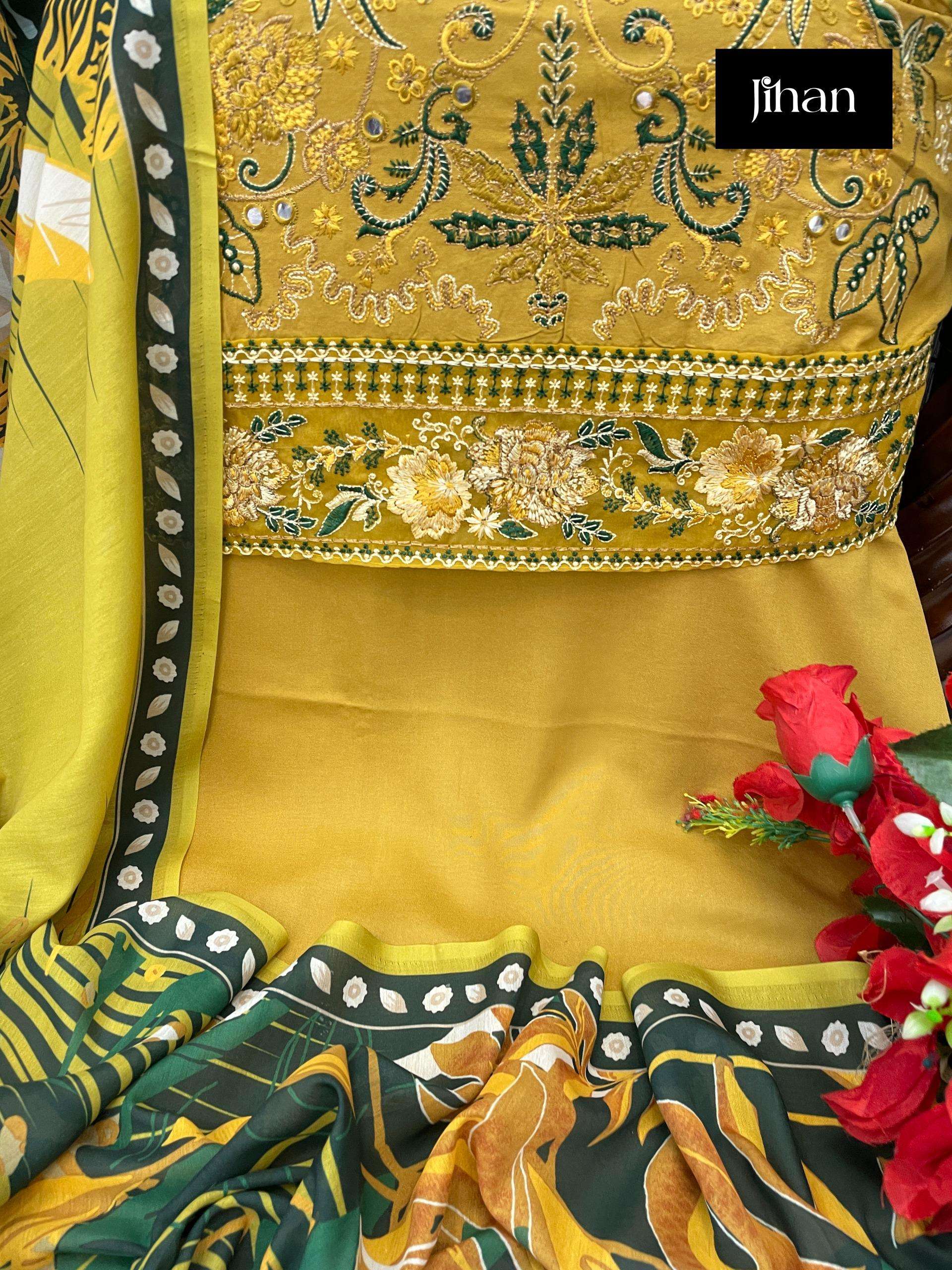 JIHAN RIWAYAT LUXURY LAWN COLLECTION FANCY PATCH WORKS SALWAR KAMEEZ 