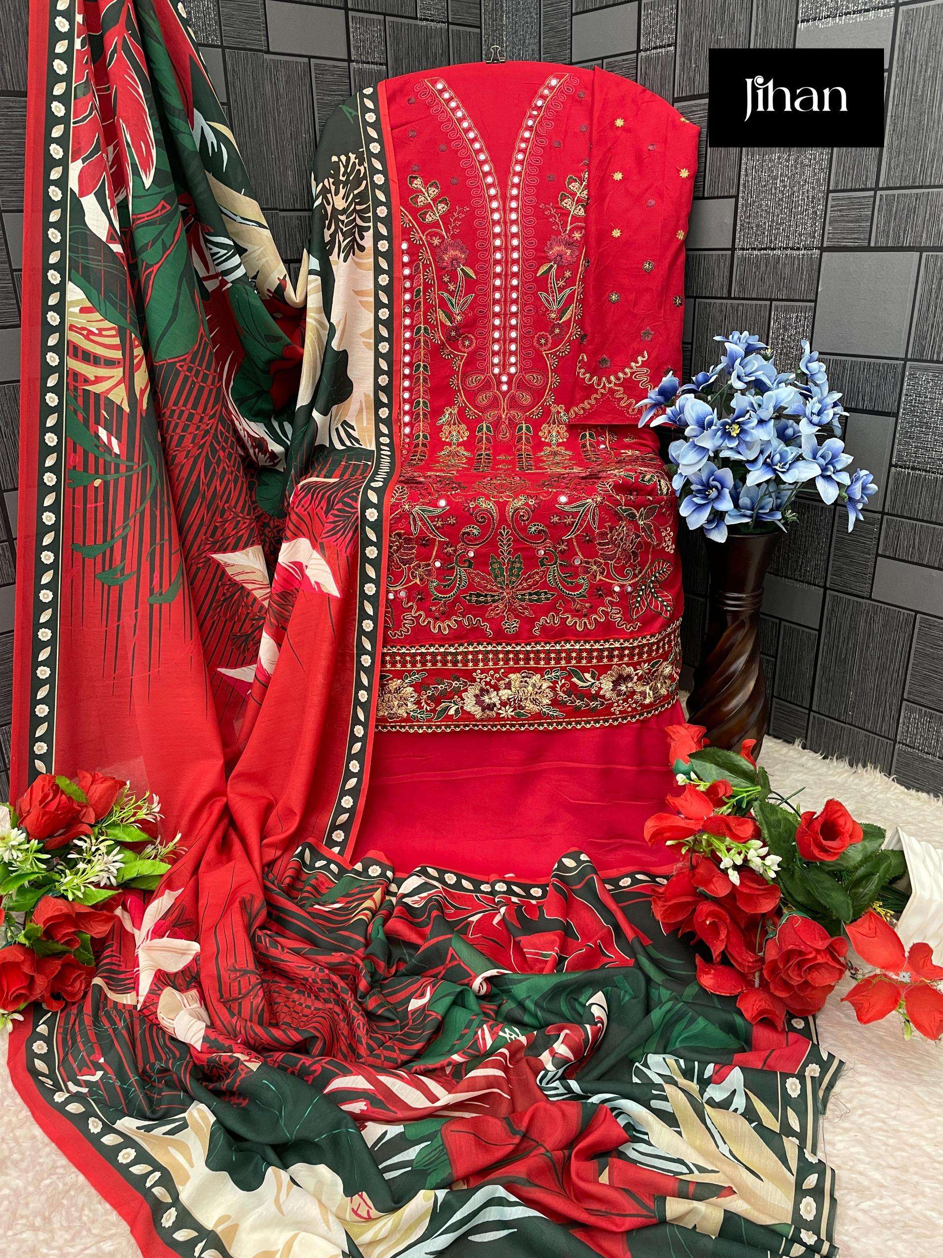 JIHAN RIWAYAT LUXURY LAWN COLLECTION FANCY PATCH WORKS SALWAR KAMEEZ 