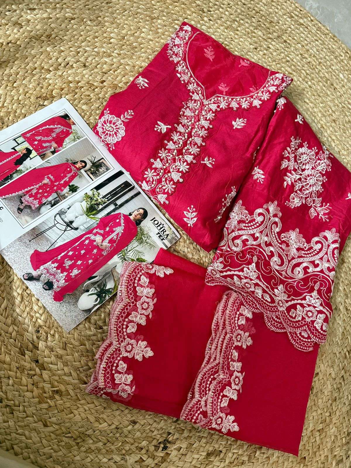 JOHRA TEX DESIGN NO - JT - 150 C RAYON COTTON HEAVY EMBROIDERED SALWAR SUIT