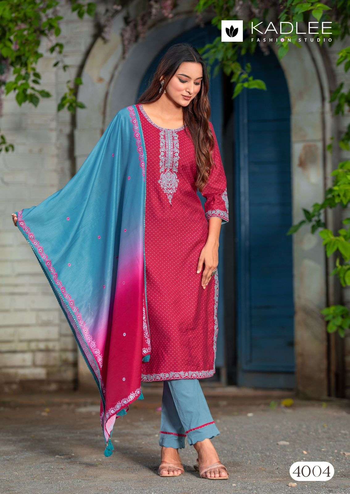 KADLEE FASHION MARINA RAYON FANCY WORK KURTI COMBO SET  