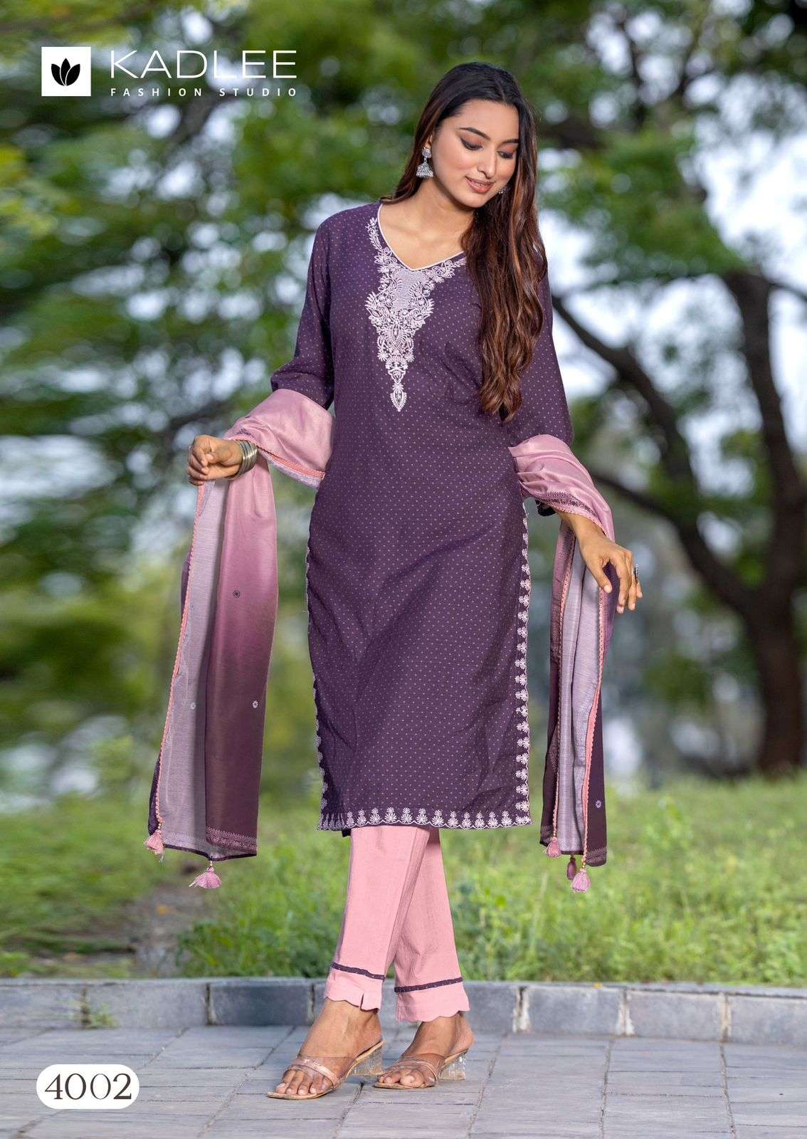 KADLEE FASHION MARINA RAYON FANCY WORK KURTI COMBO SET  