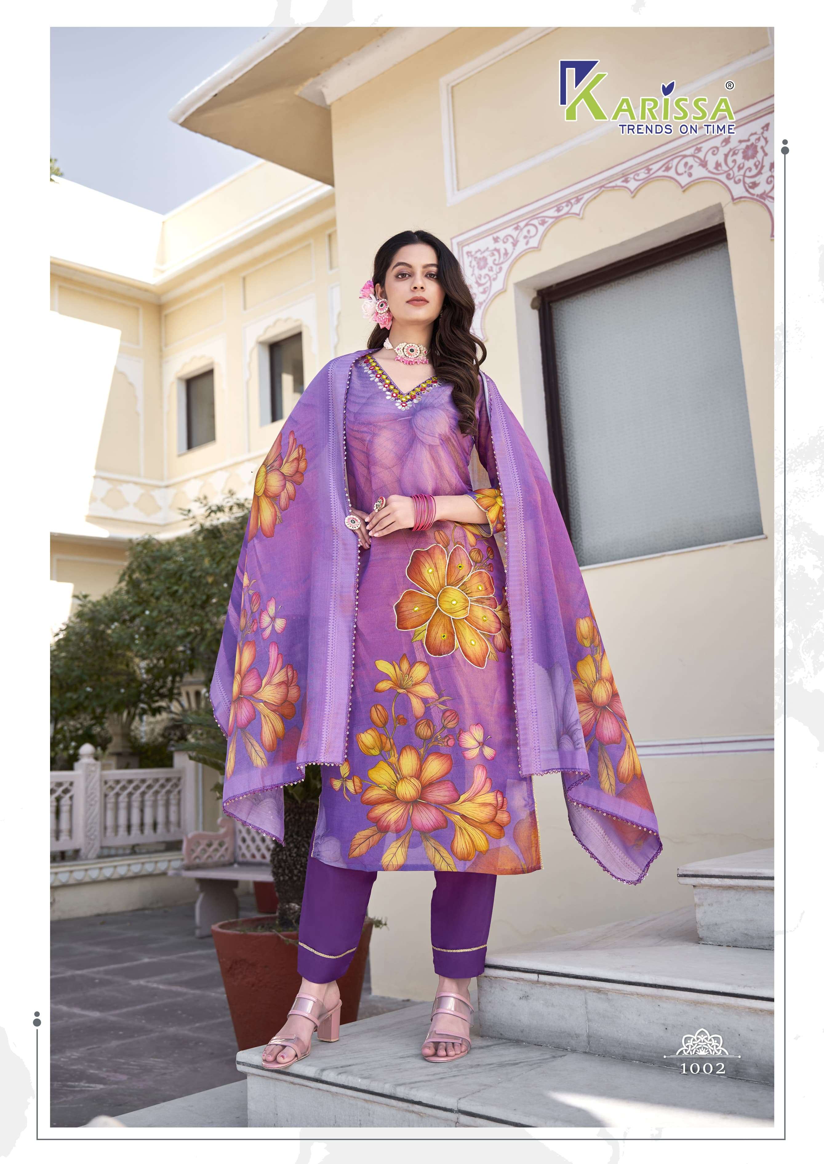 KARISSA NITYAA VOL 1 VISCOSE FANCY WORK KURTI COMBO SET