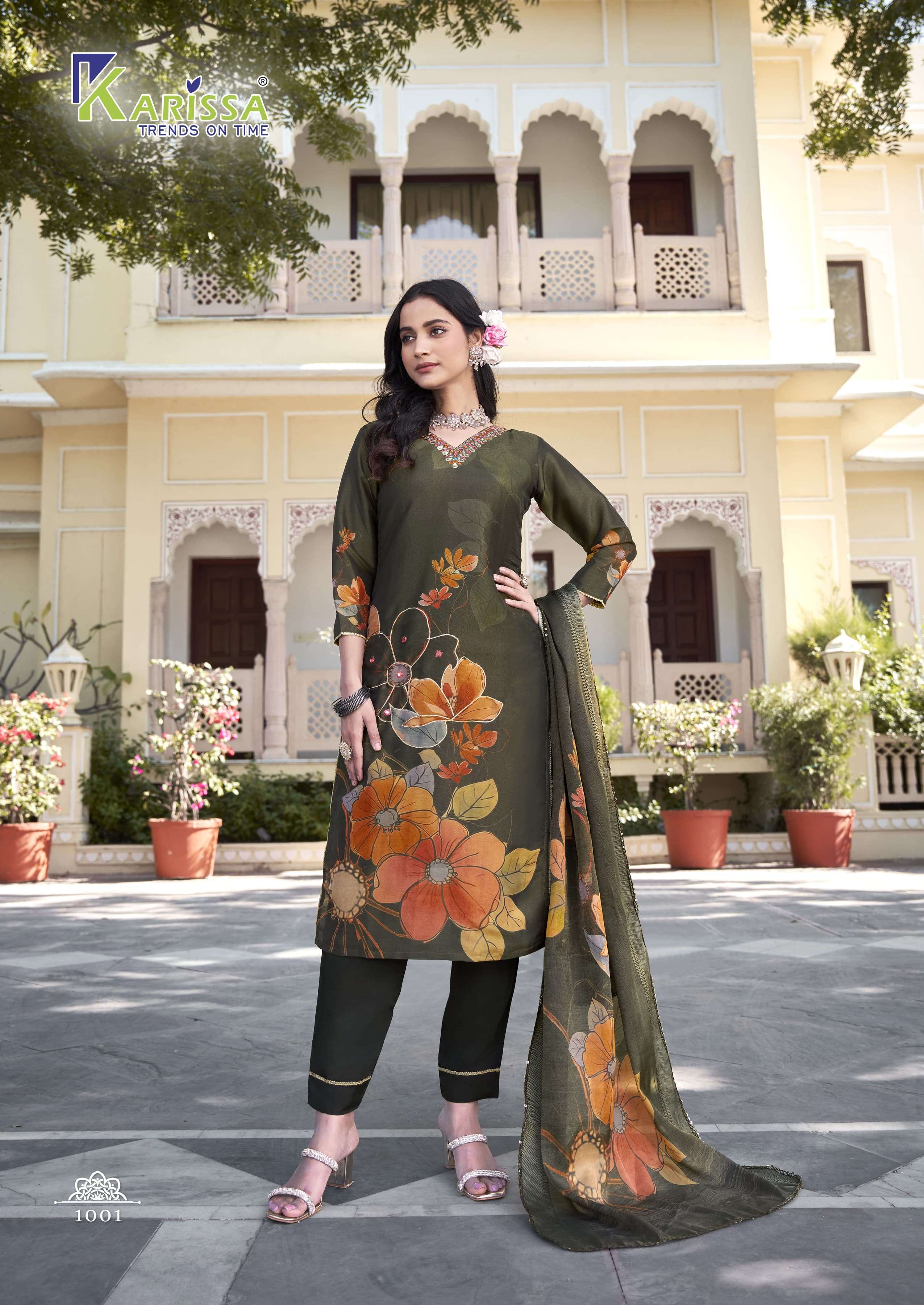 KARISSA NITYAA VOL 1 VISCOSE FANCY WORK KURTI COMBO SET