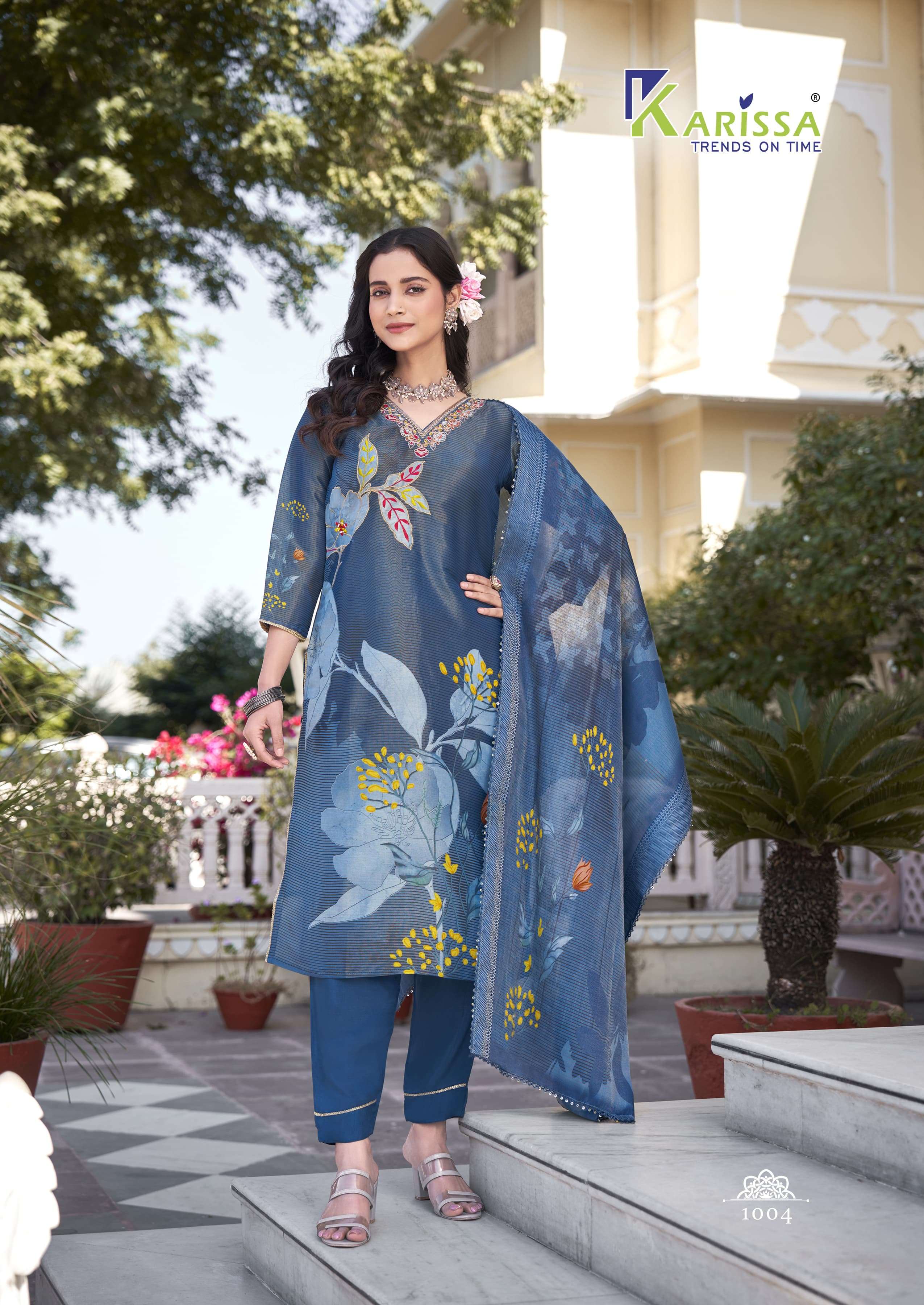 KARISSA NITYAA VOL 1 VISCOSE FANCY WORK KURTI COMBO SET