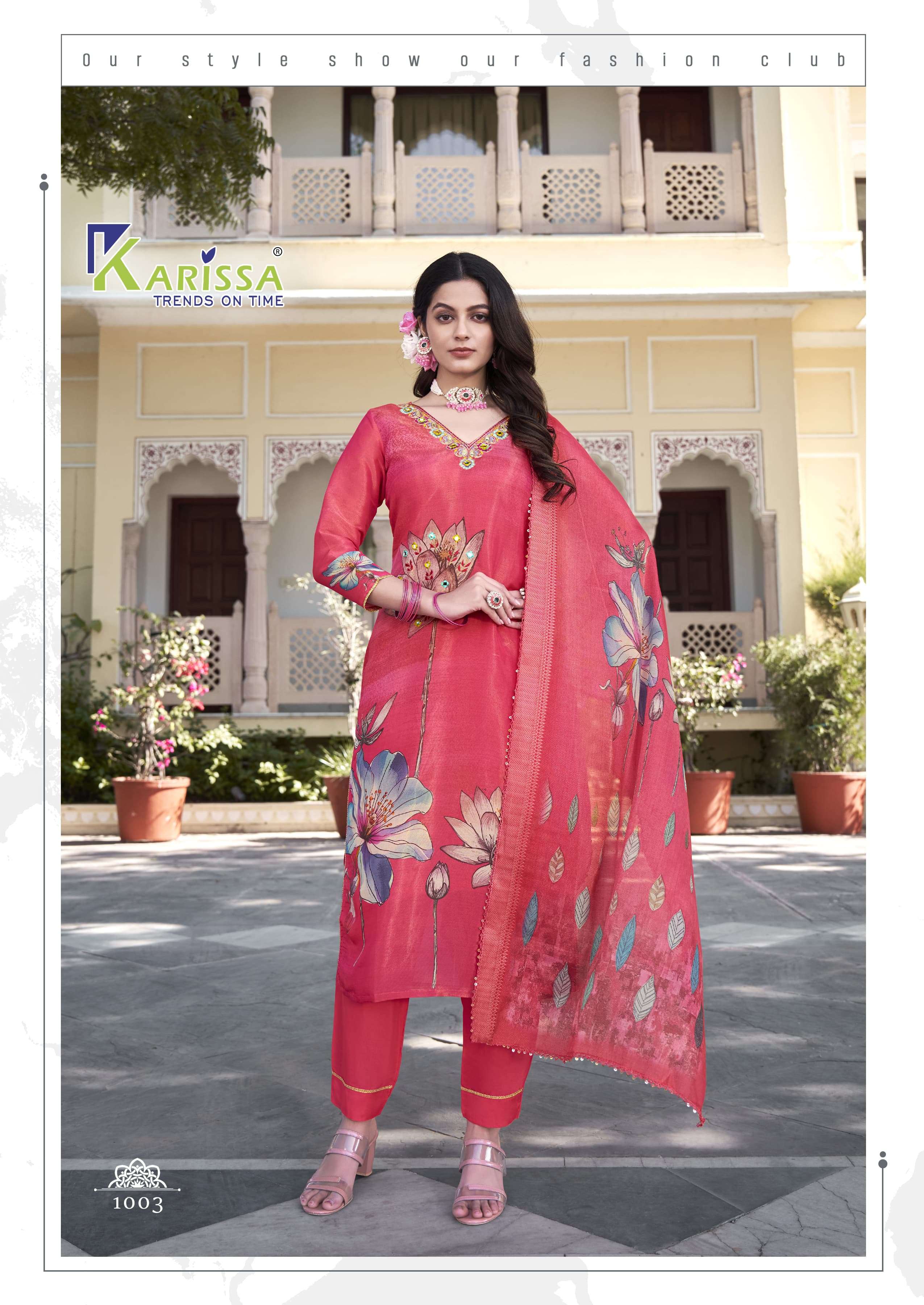 KARISSA NITYAA VOL 1 VISCOSE FANCY WORK KURTI COMBO SET