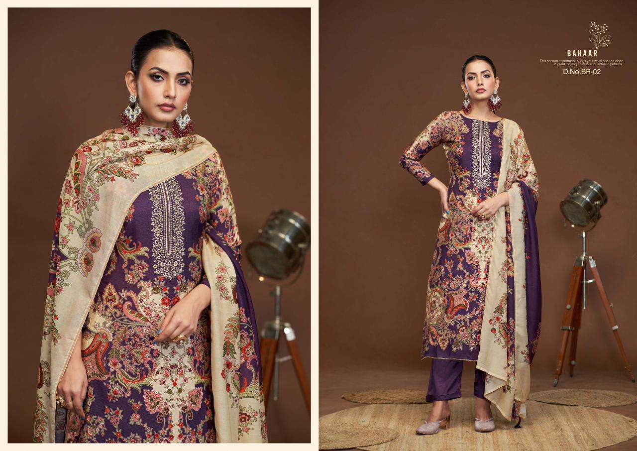KARVA DESINER STUDIO BAHAAR VISCOSE DIGITAL PRINT WITH FANCY WORK SUIT