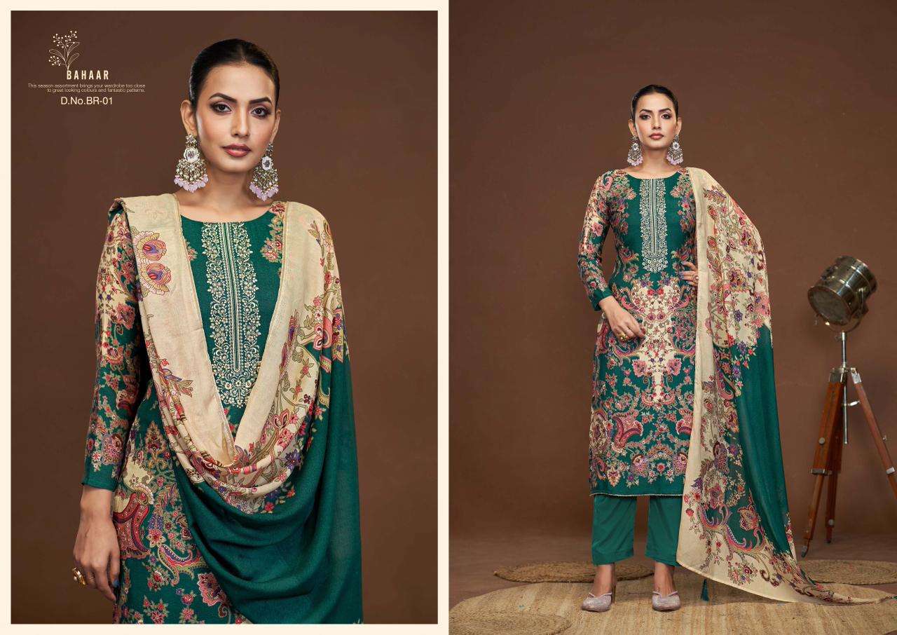 KARVA DESINER STUDIO BAHAAR VISCOSE DIGITAL PRINT WITH FANCY WORK SUIT
